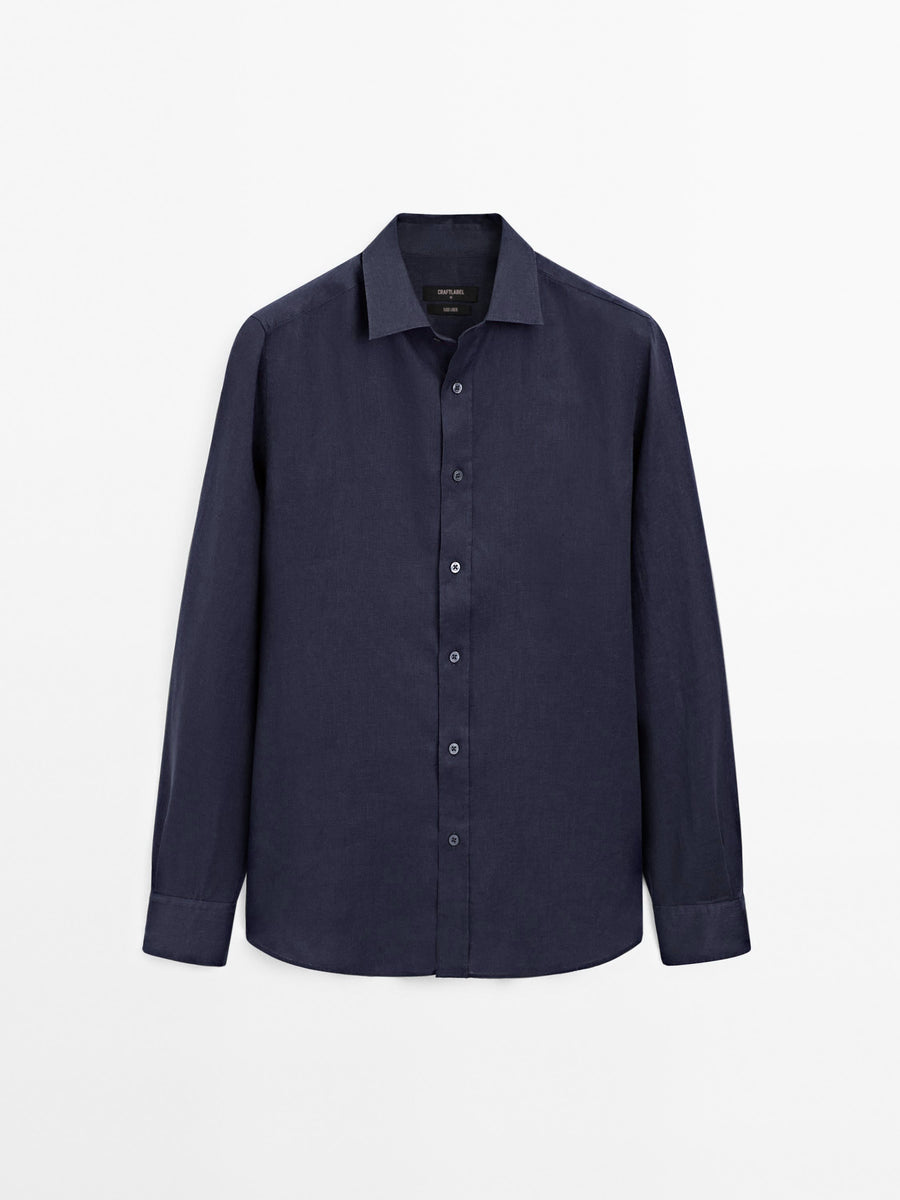 Lacivert Keten Gömlek (Sınırlı Sayıda) Craftlabel