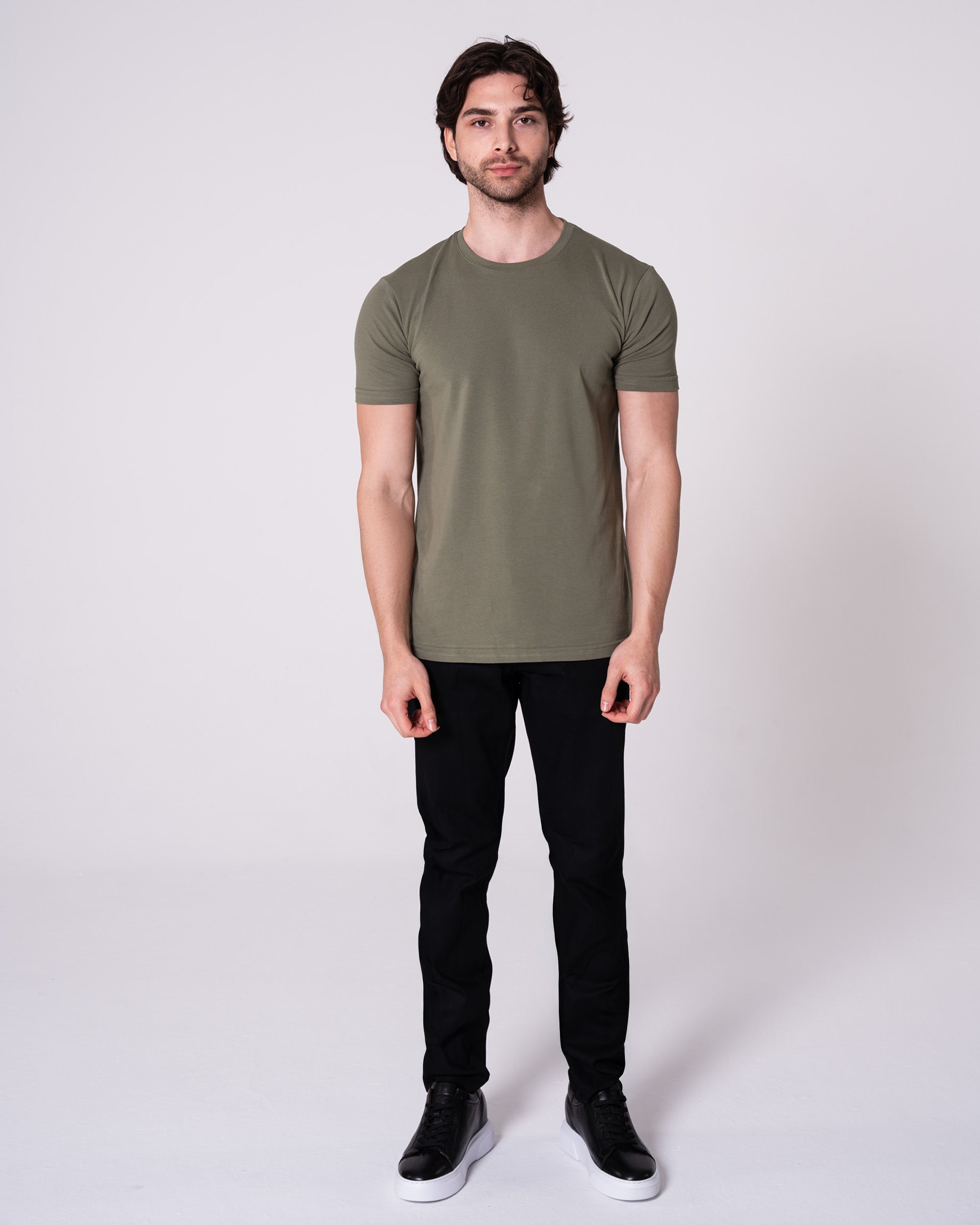 Haki Bisiklet Yaka Tişört Craftlabel