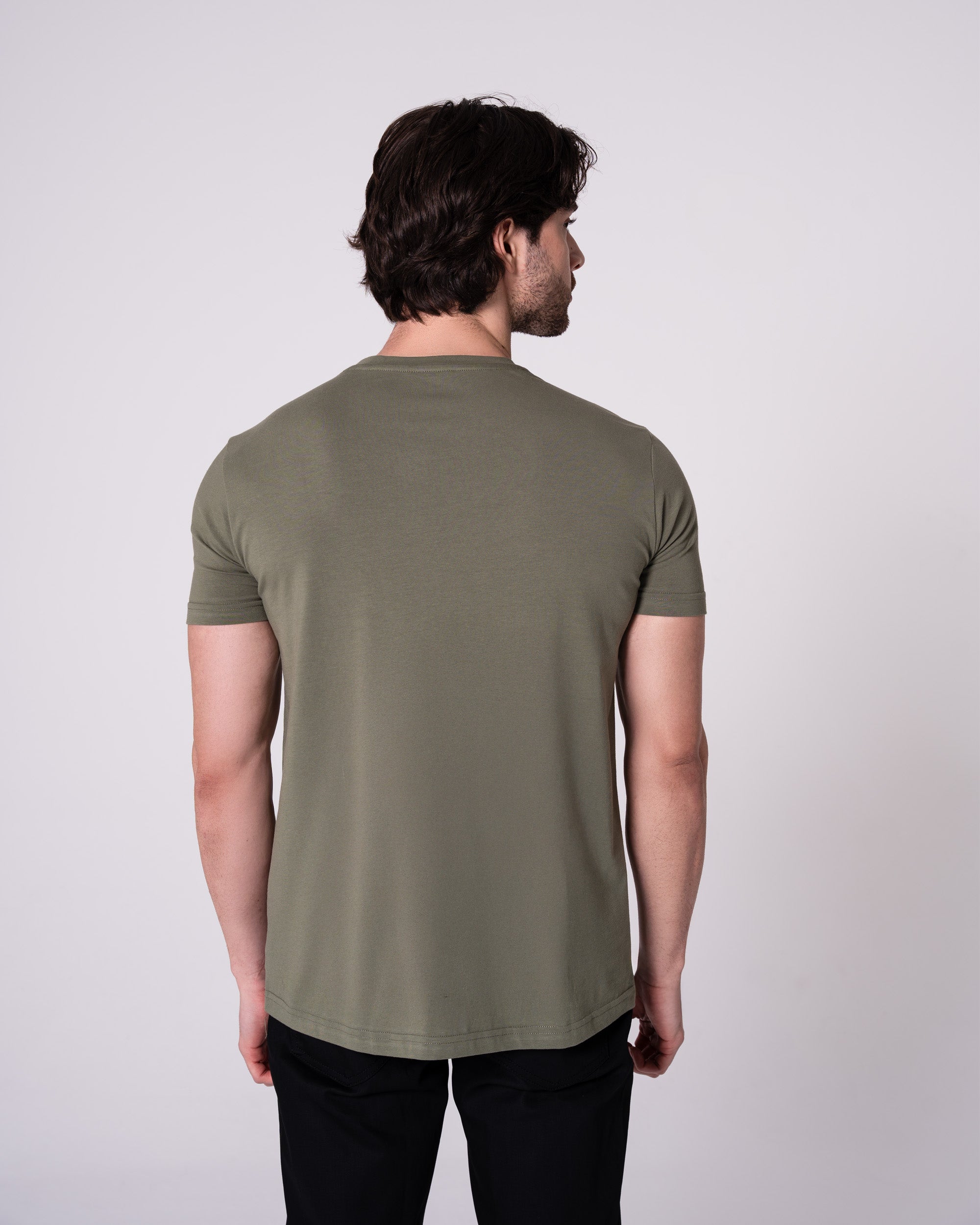Haki Bisiklet Yaka Tişört Craftlabel