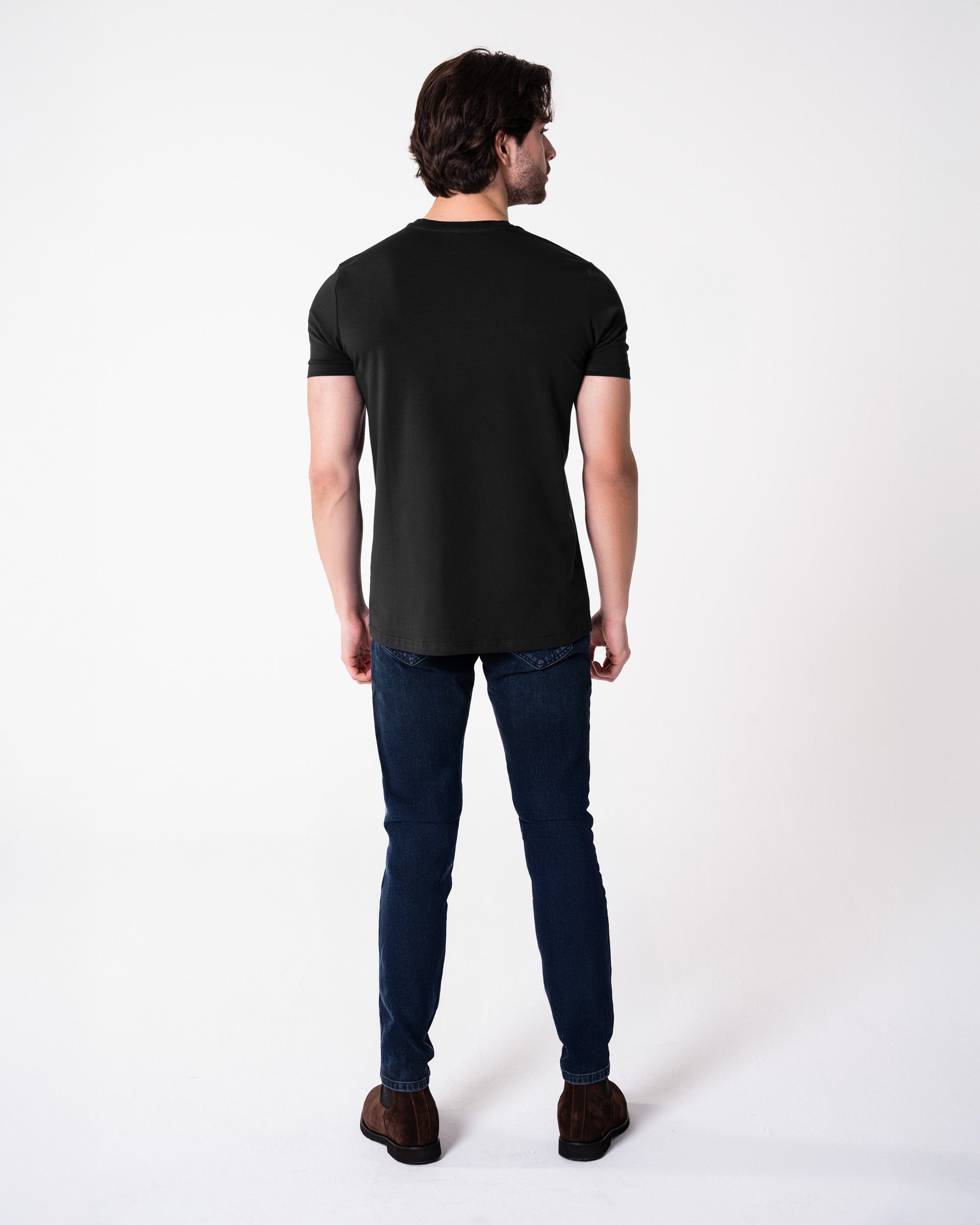 Siyah Bisiklet Yaka Tişört Craftlabel