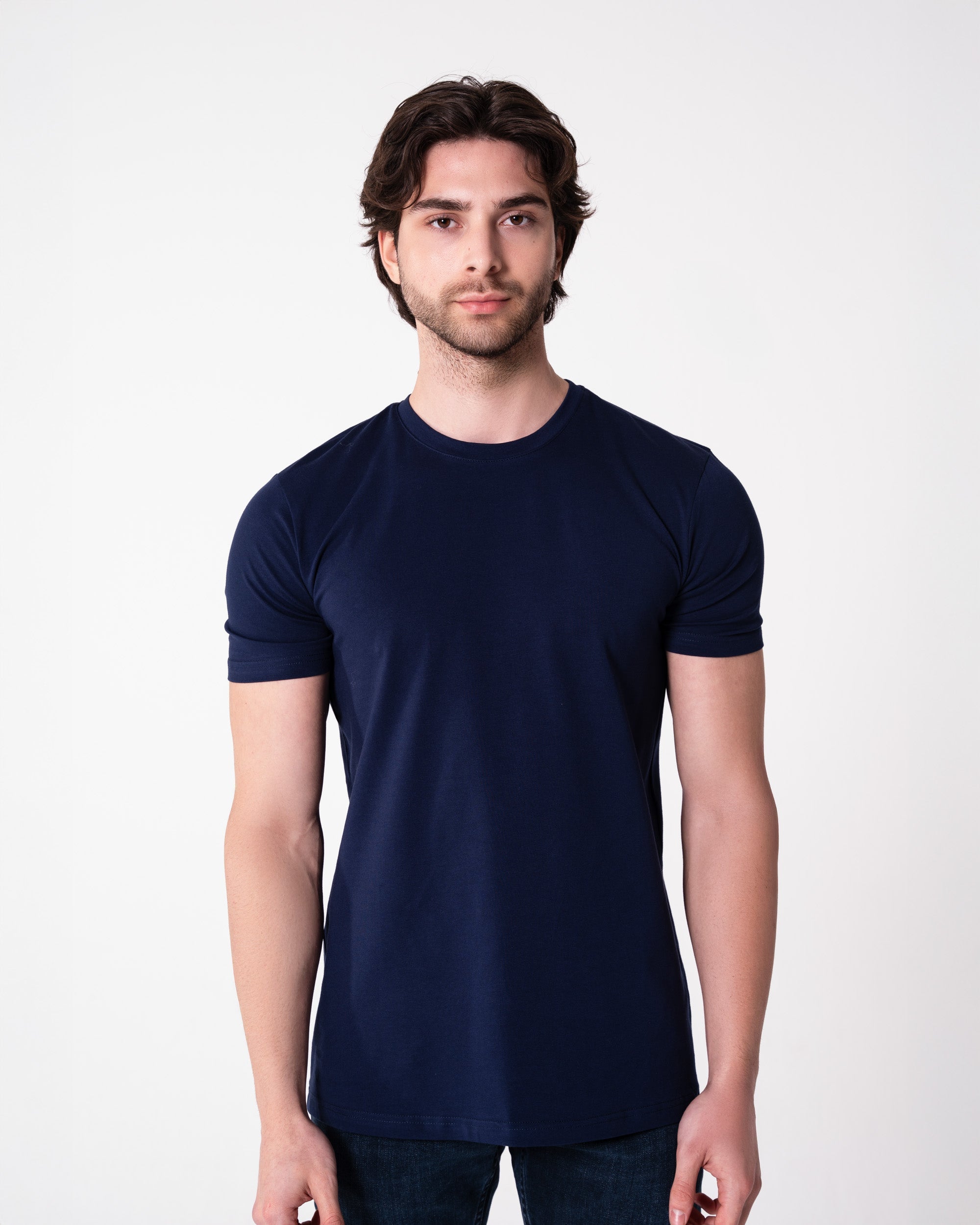 Lacivert Bisiklet Yaka Tişört Craftlabel