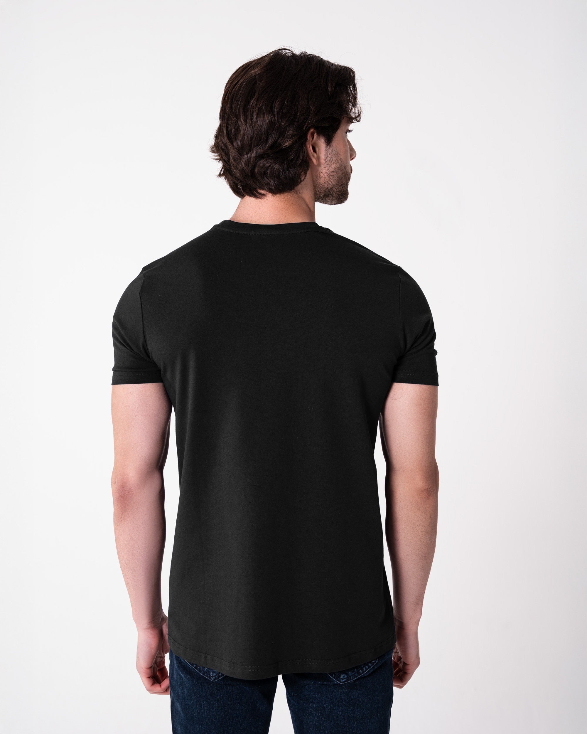 Siyah Bisiklet Yaka Tişört Craftlabel
