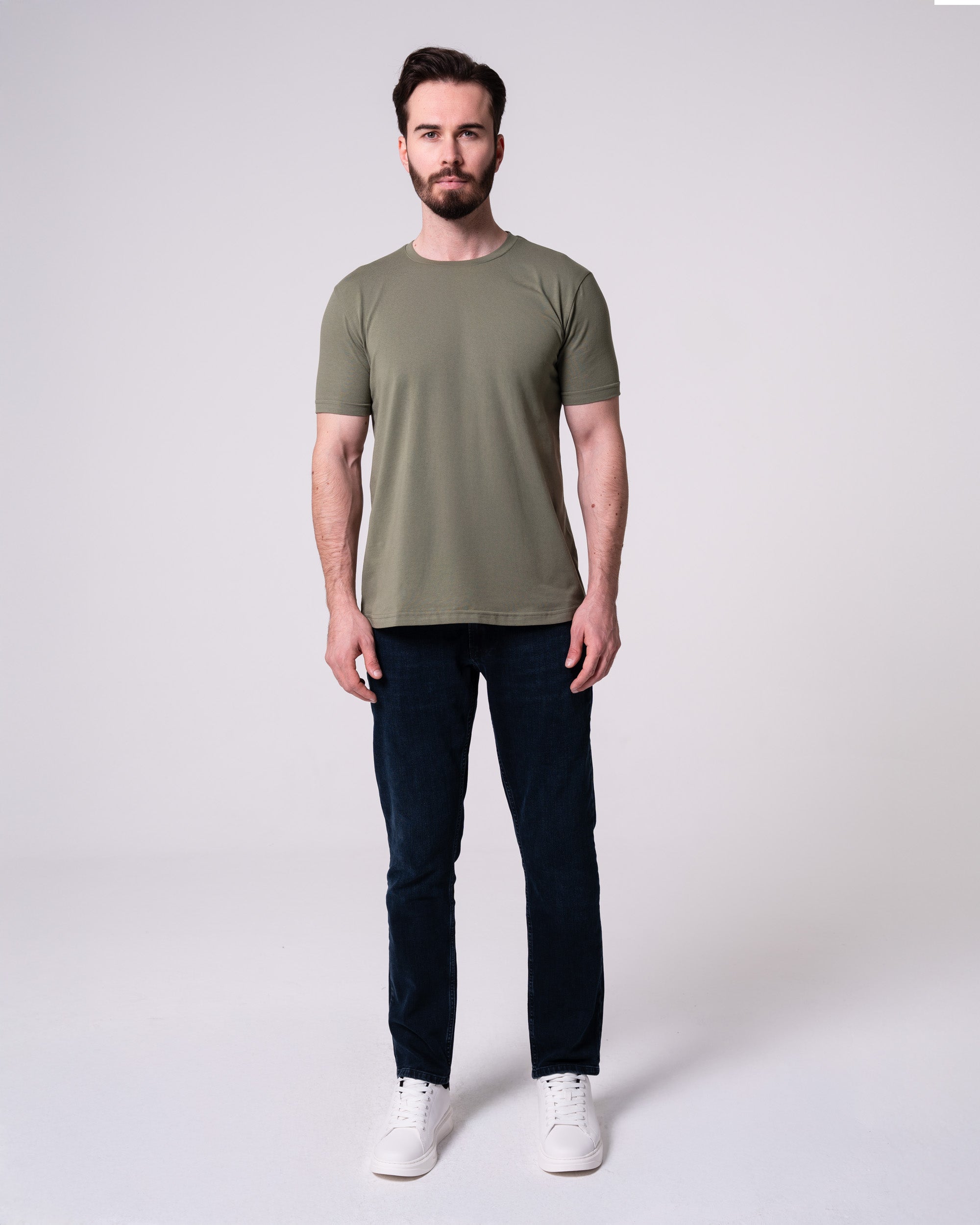 Haki Bisiklet Yaka Tişört Craftlabel