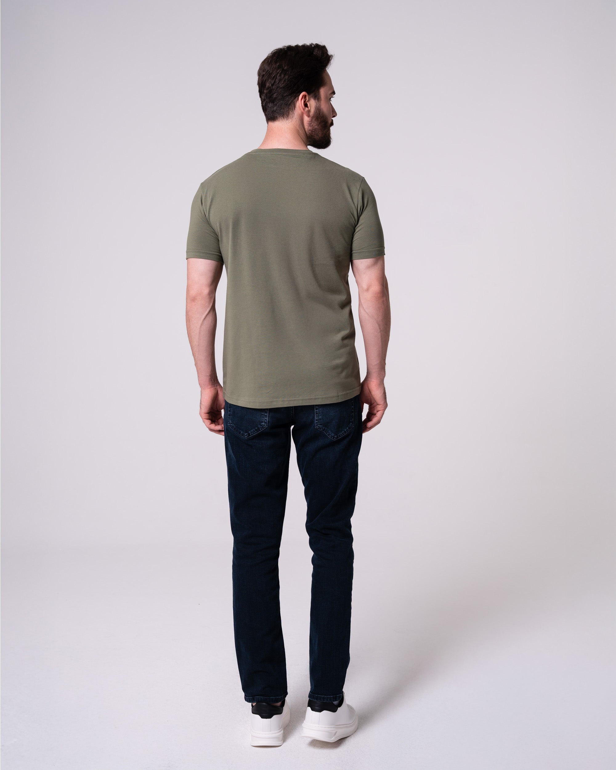 Haki Bisiklet Yaka Tişört Craftlabel