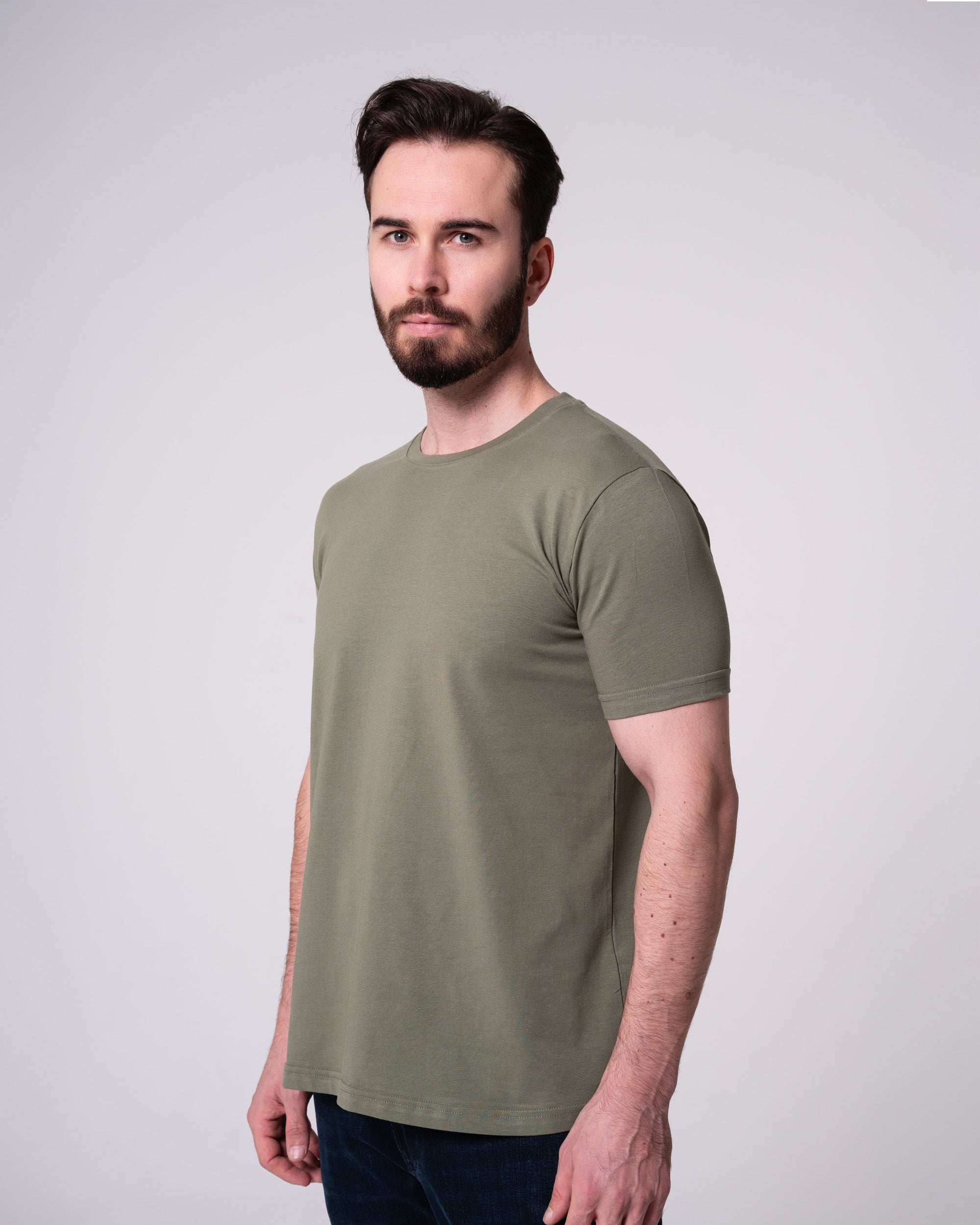 Haki Bisiklet Yaka Tişört Craftlabel