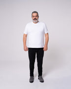 Beyaz Bisiklet Yaka Tişört Craftlabel