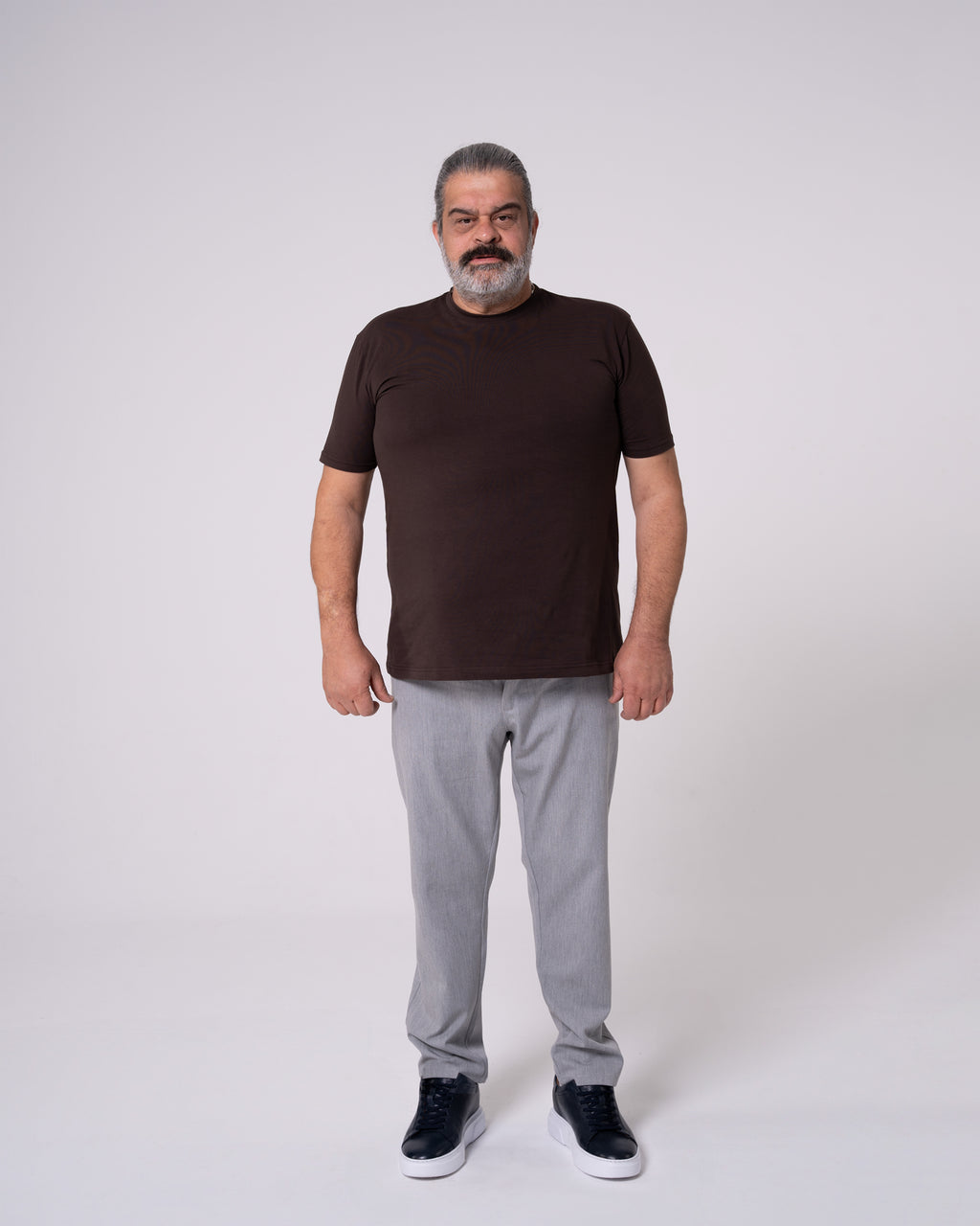 Kahverengi Bisiklet Yaka Tişört