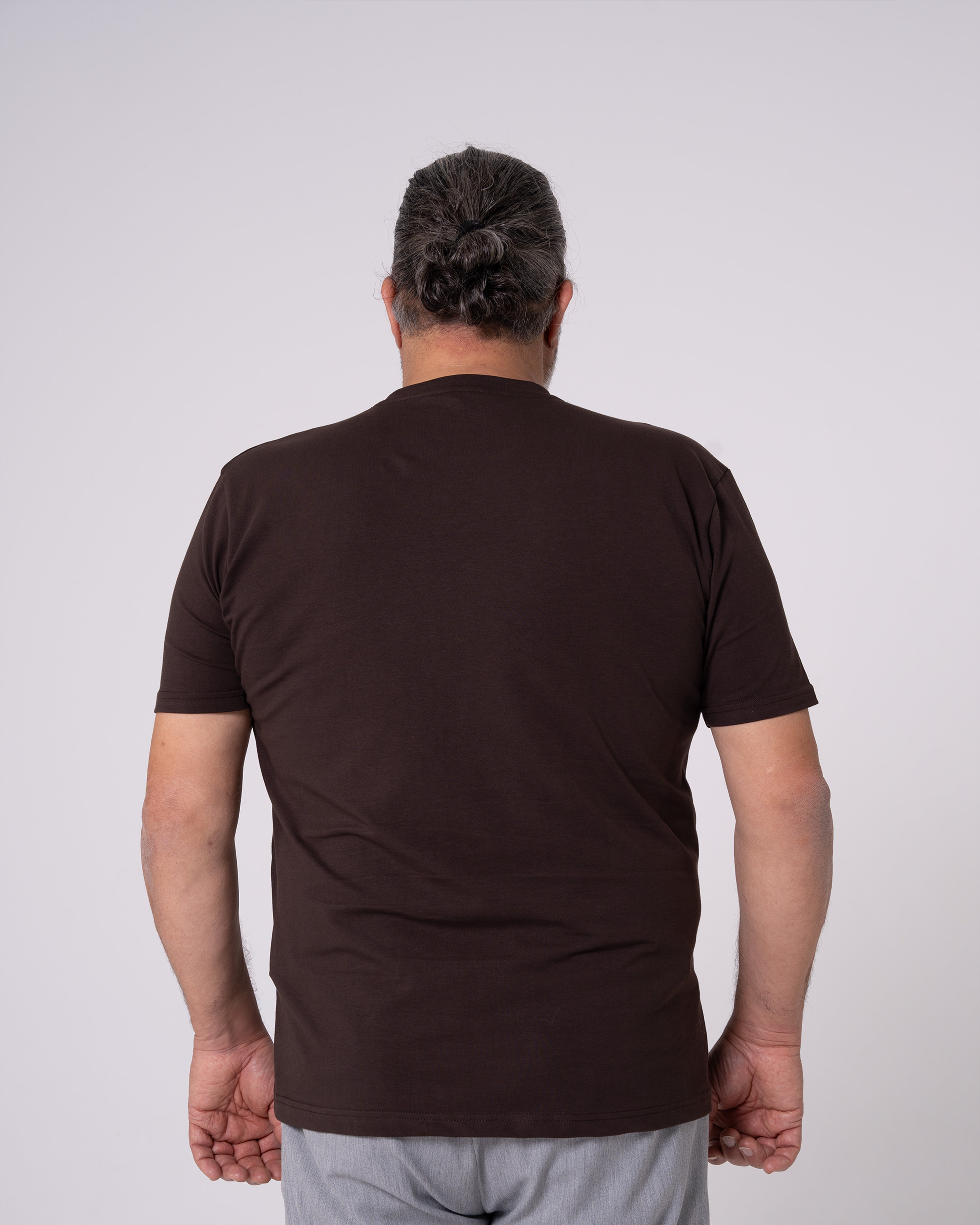 Kahverengi Bisiklet Yaka Tişört
