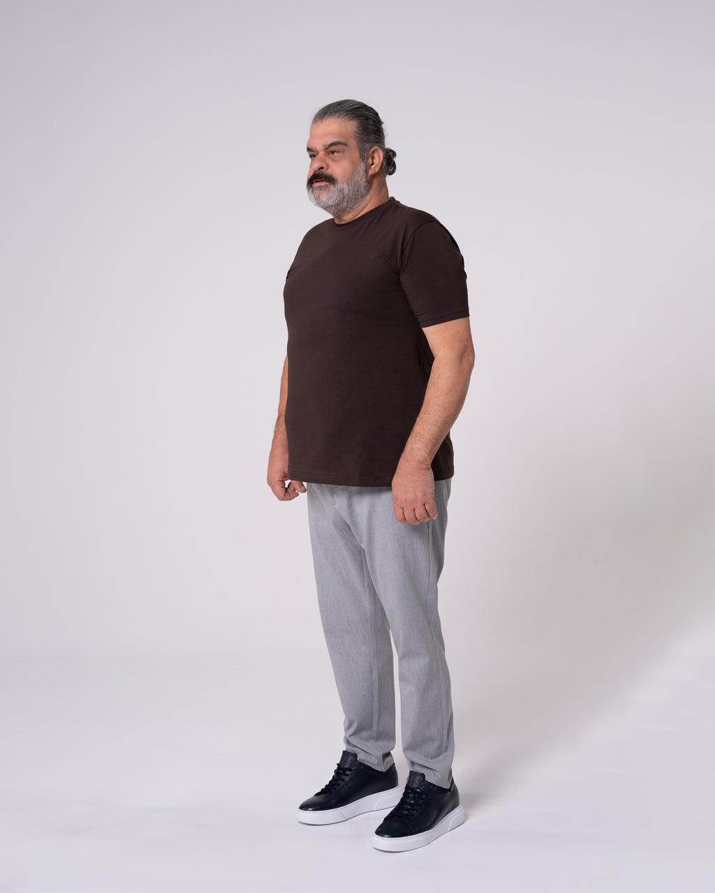 Kahverengi Bisiklet Yaka Tişört