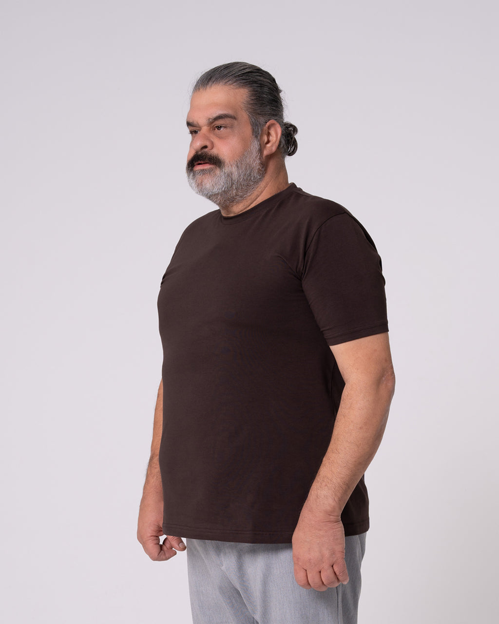 Kahverengi Bisiklet Yaka Tişört