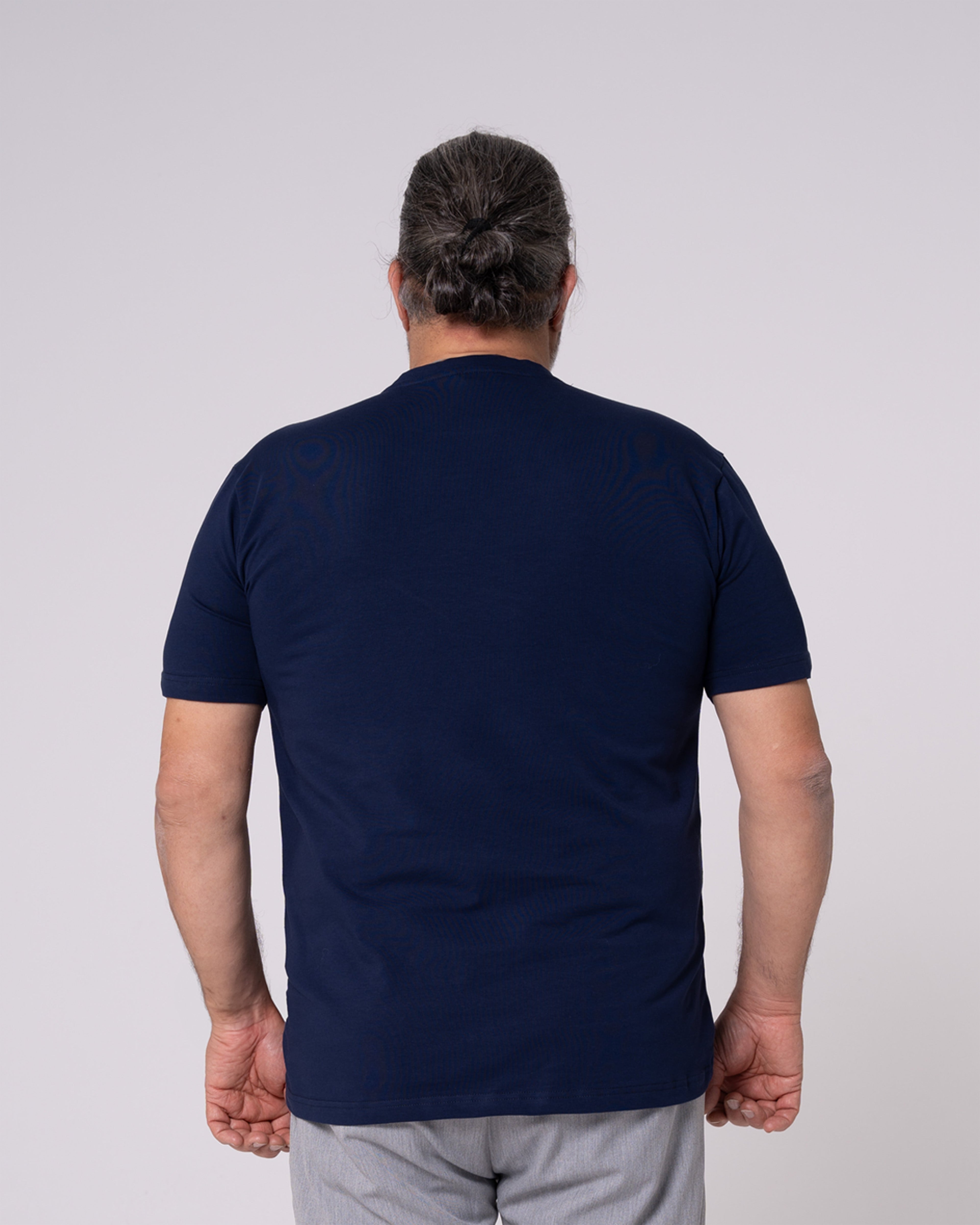 Lacivert Bisiklet Yaka Tişört Craftlabel