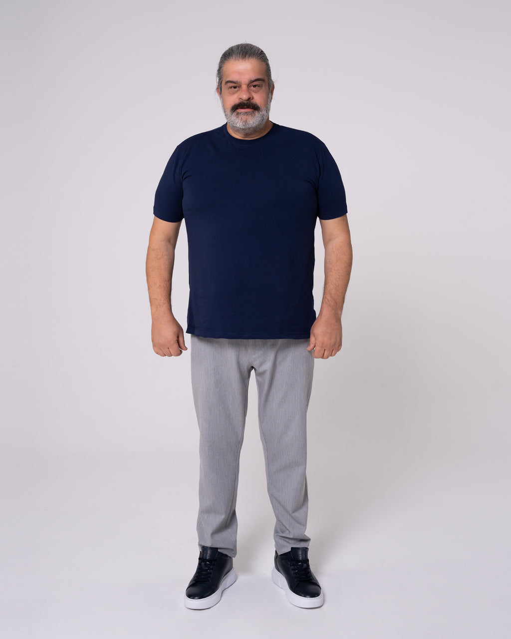 Lacivert Bisiklet Yaka Tişört