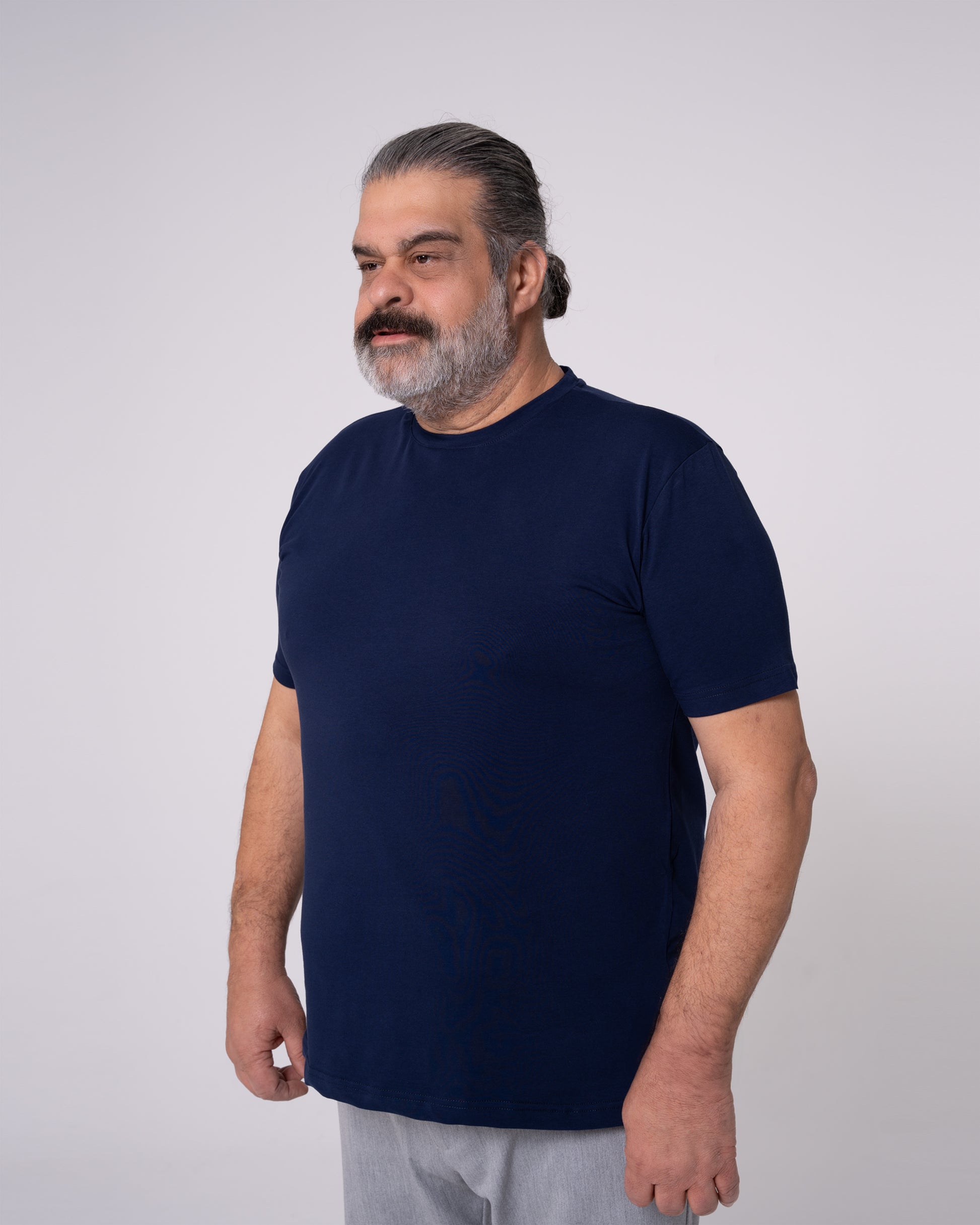 Lacivert Bisiklet Yaka Tişört