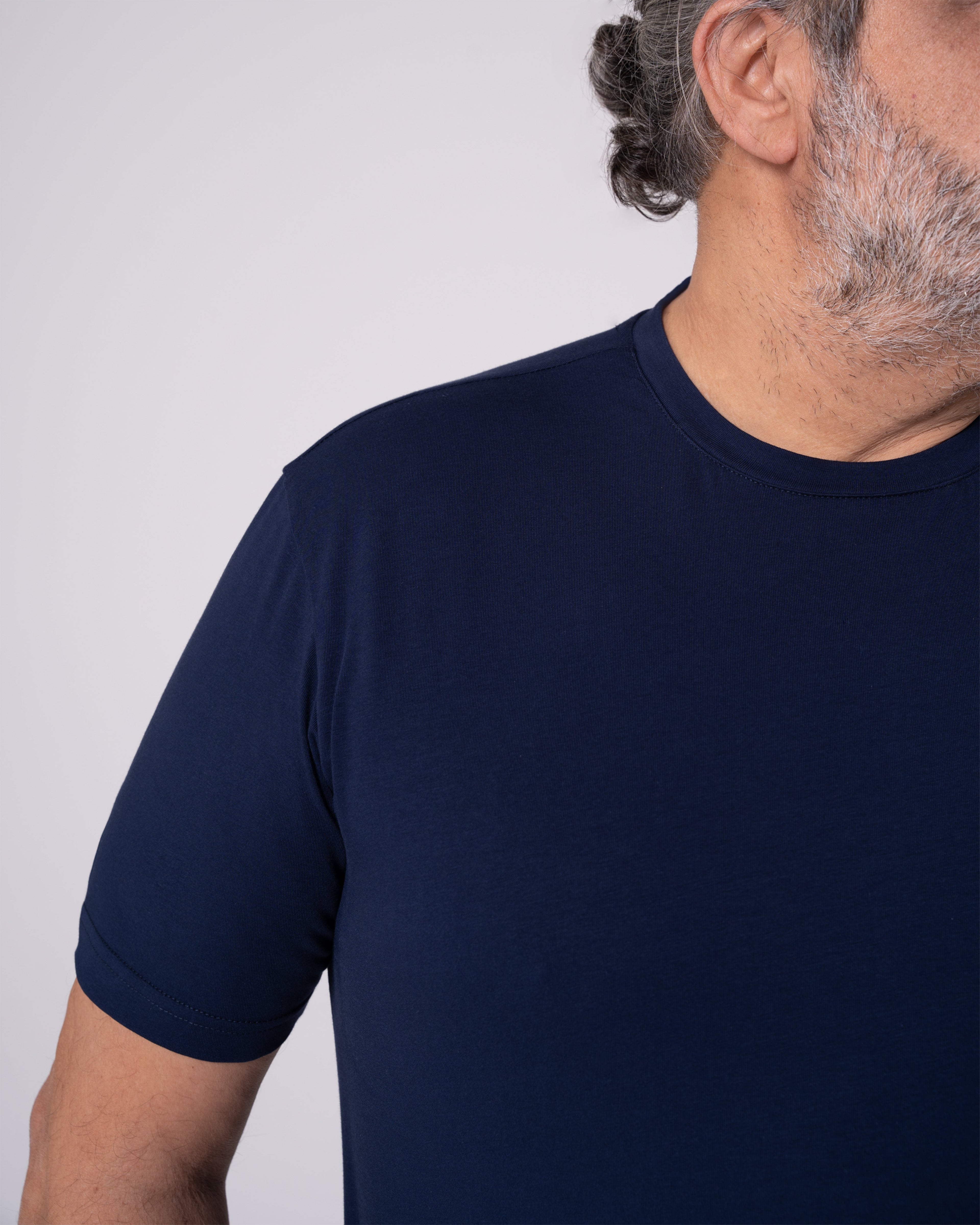 Lacivert Bisiklet Yaka Tişört Craftlabel