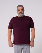 Bordo Bisiklet Yaka Tişört
