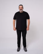 Siyah Bisiklet Yaka Tişört Craftlabel