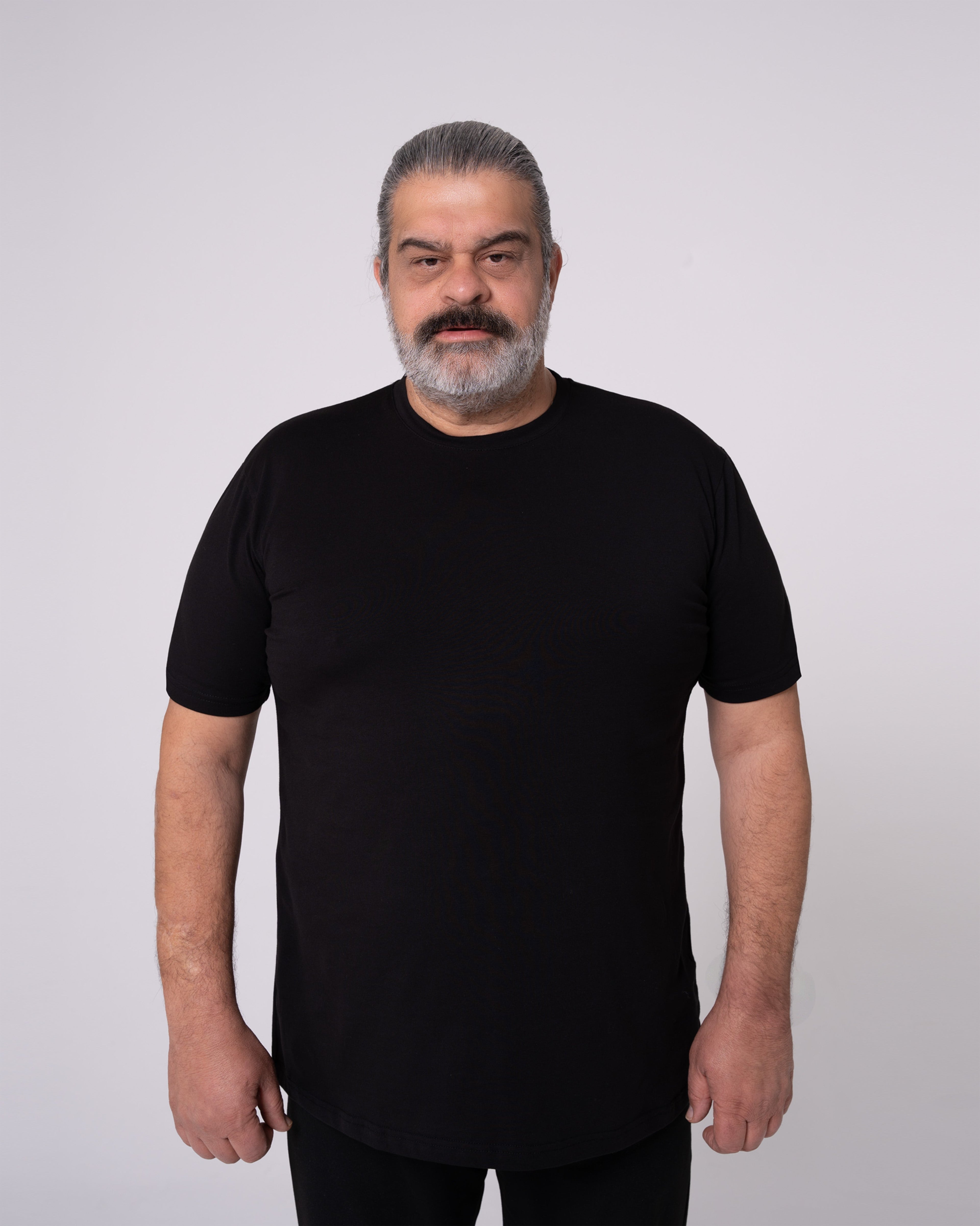 Siyah Bisiklet Yaka Tişört Craftlabel
