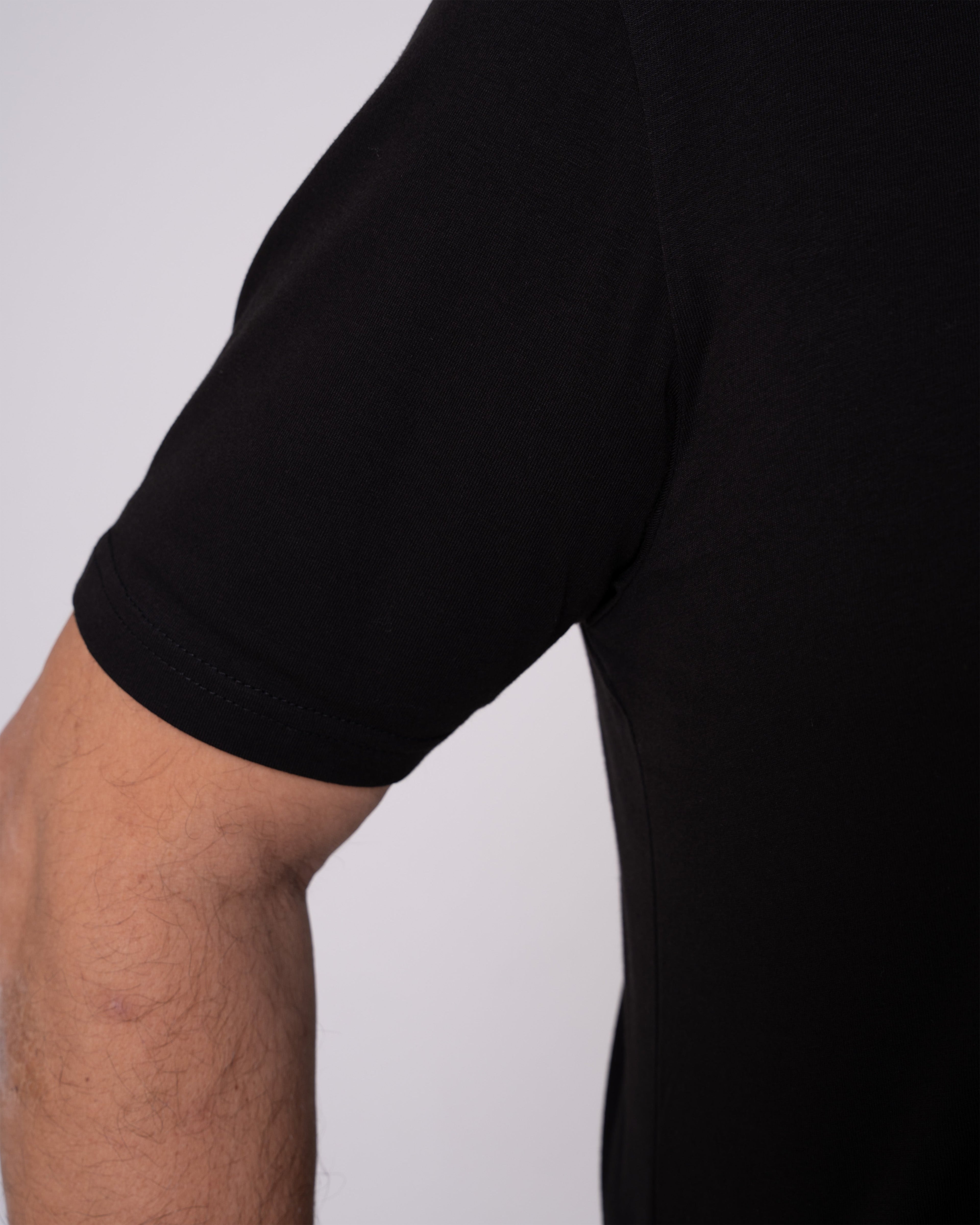 Siyah Bisiklet Yaka Tişört Craftlabel