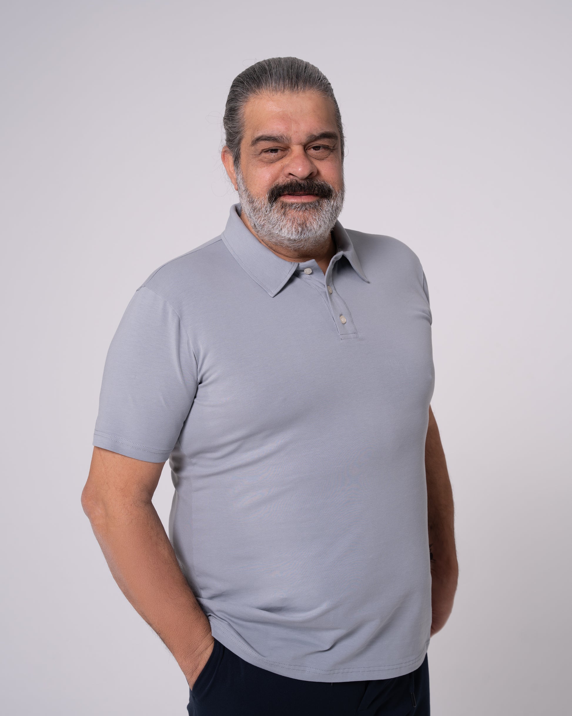 Gri Polo Yaka Tişört