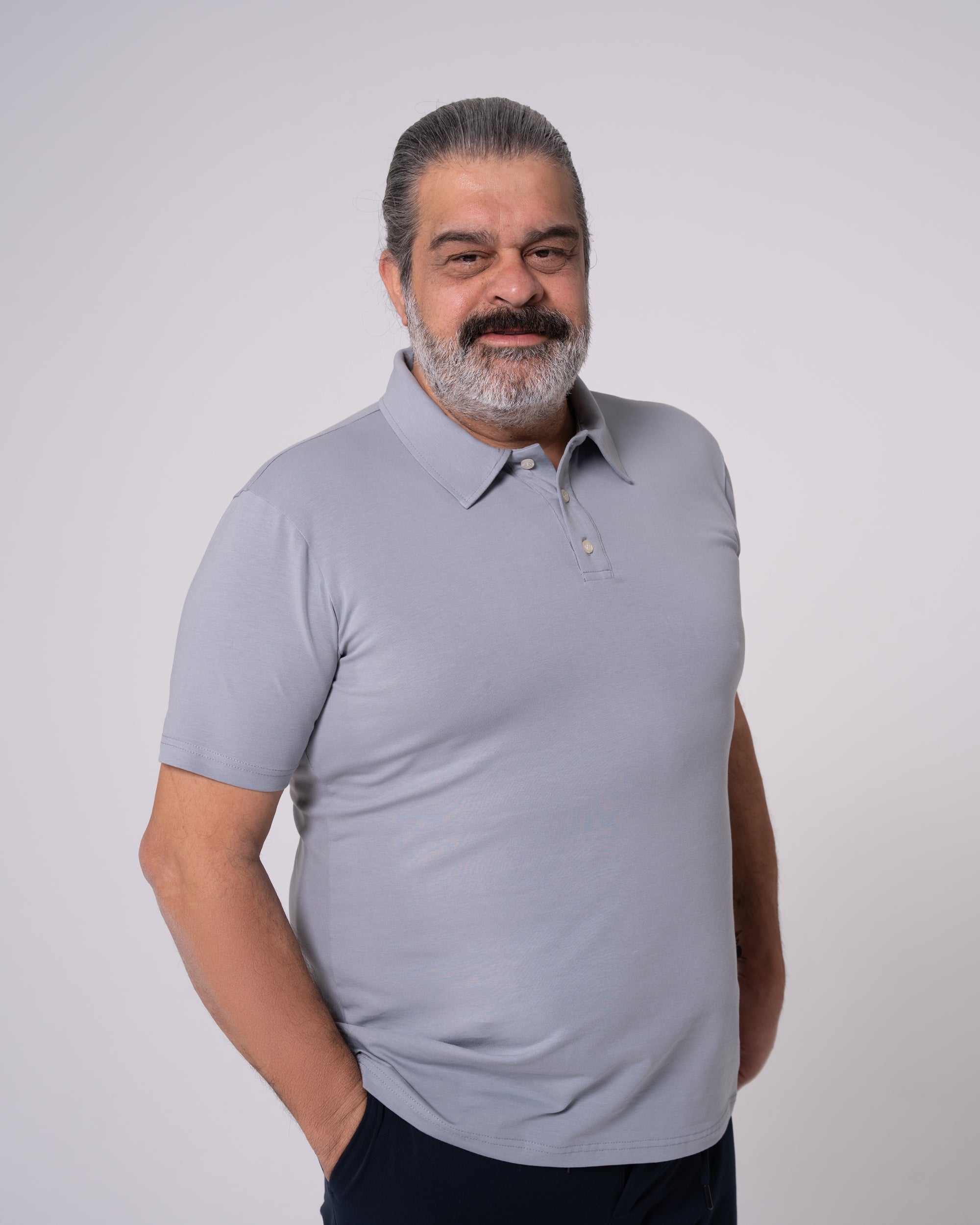 Gri Polo Yaka Tişört