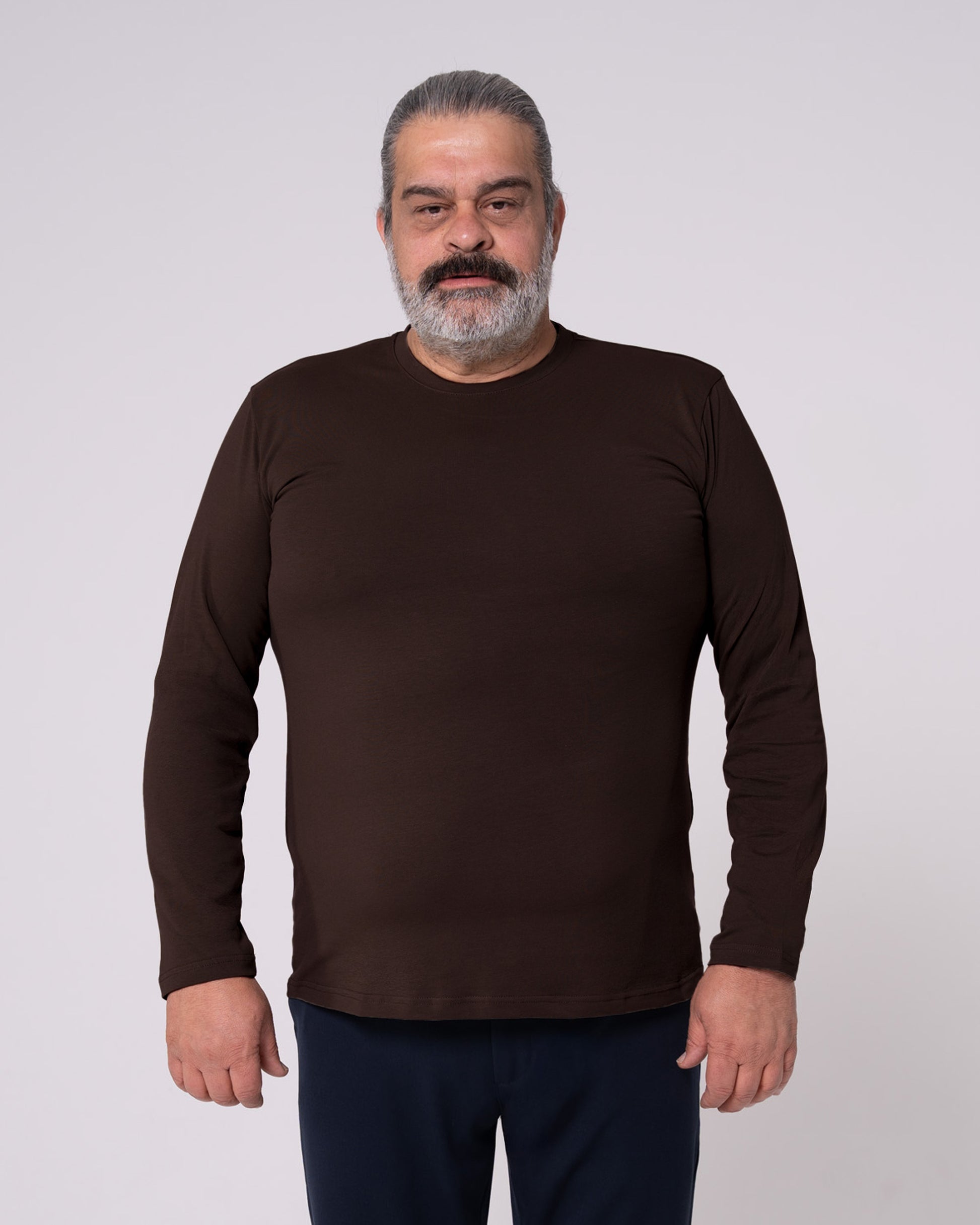 Kahverengi Uzun Kollu Tişört
