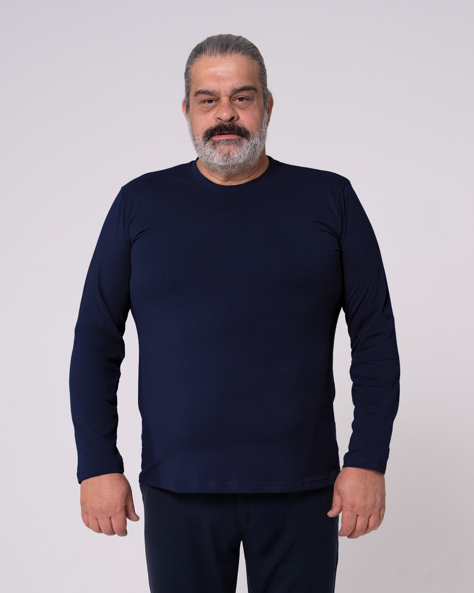 Lacivert Uzun Kollu Tişört