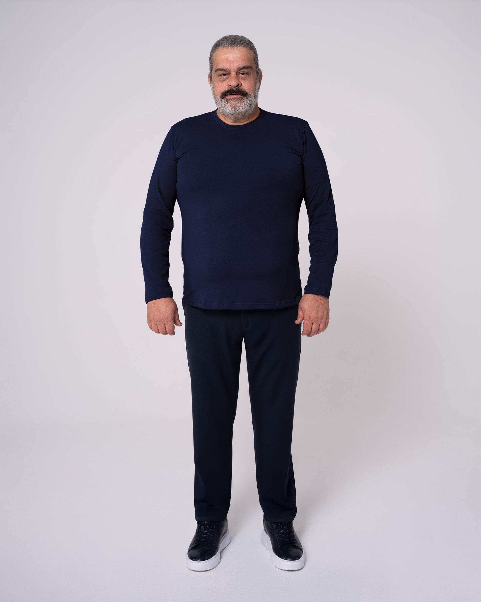 Lacivert Uzun Kollu Tişört