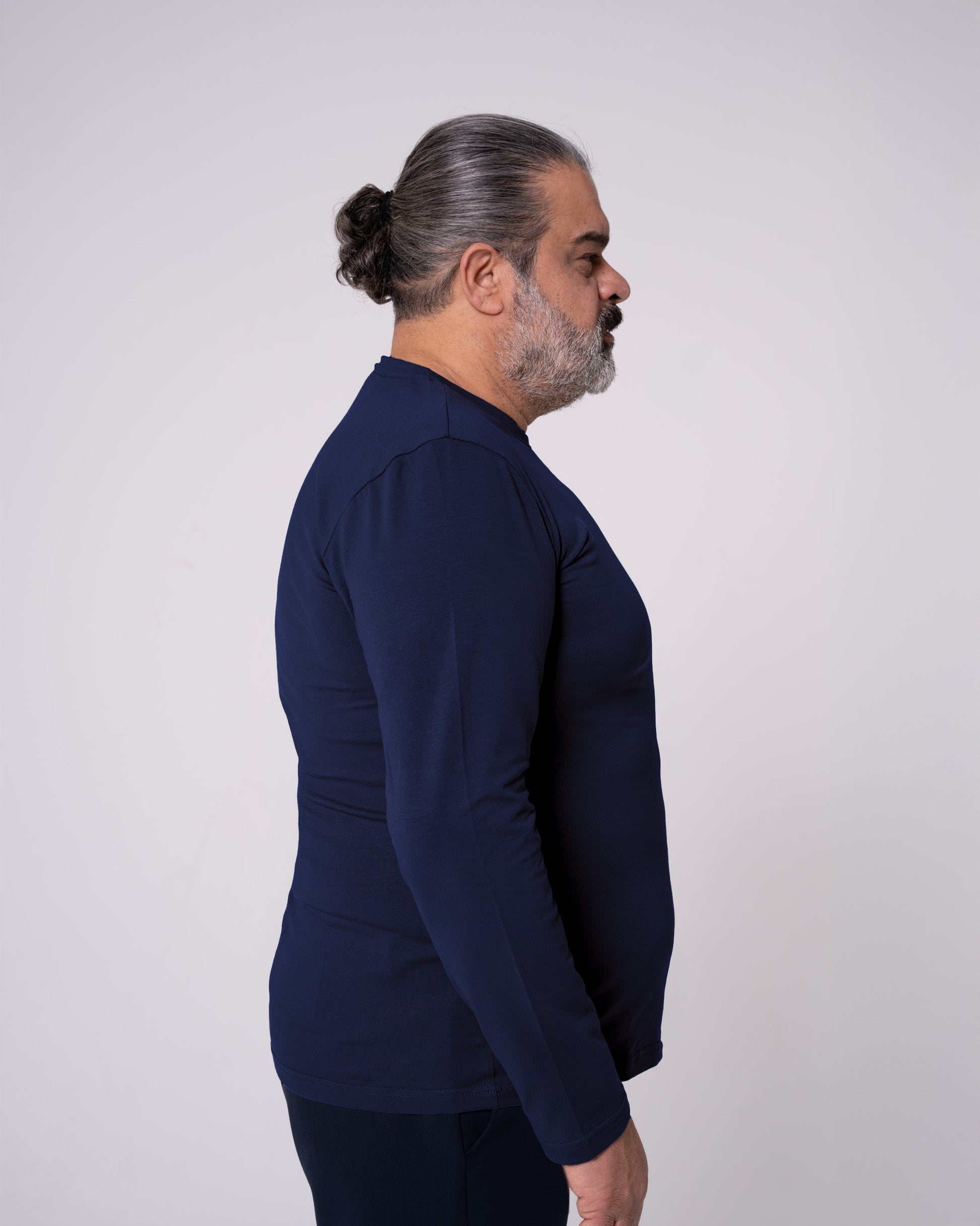 Lacivert Uzun Kollu Tişört