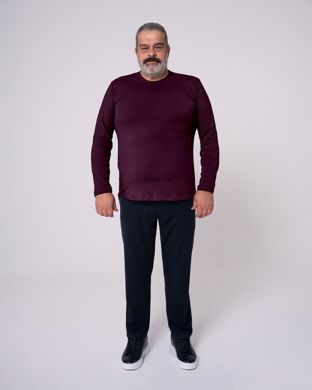 Bordo Uzun Kollu Tişört