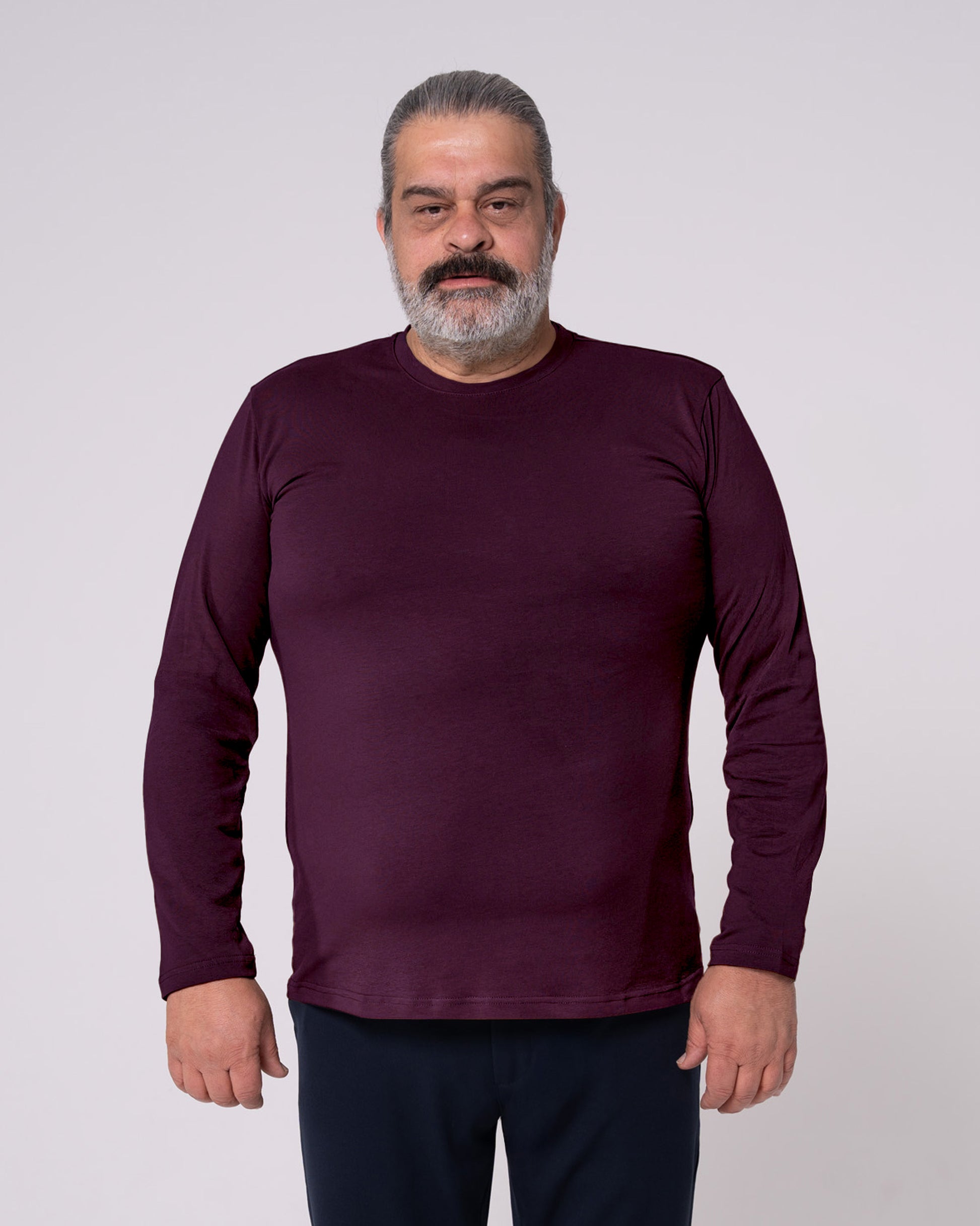 Bordo Uzun Kollu Tişört