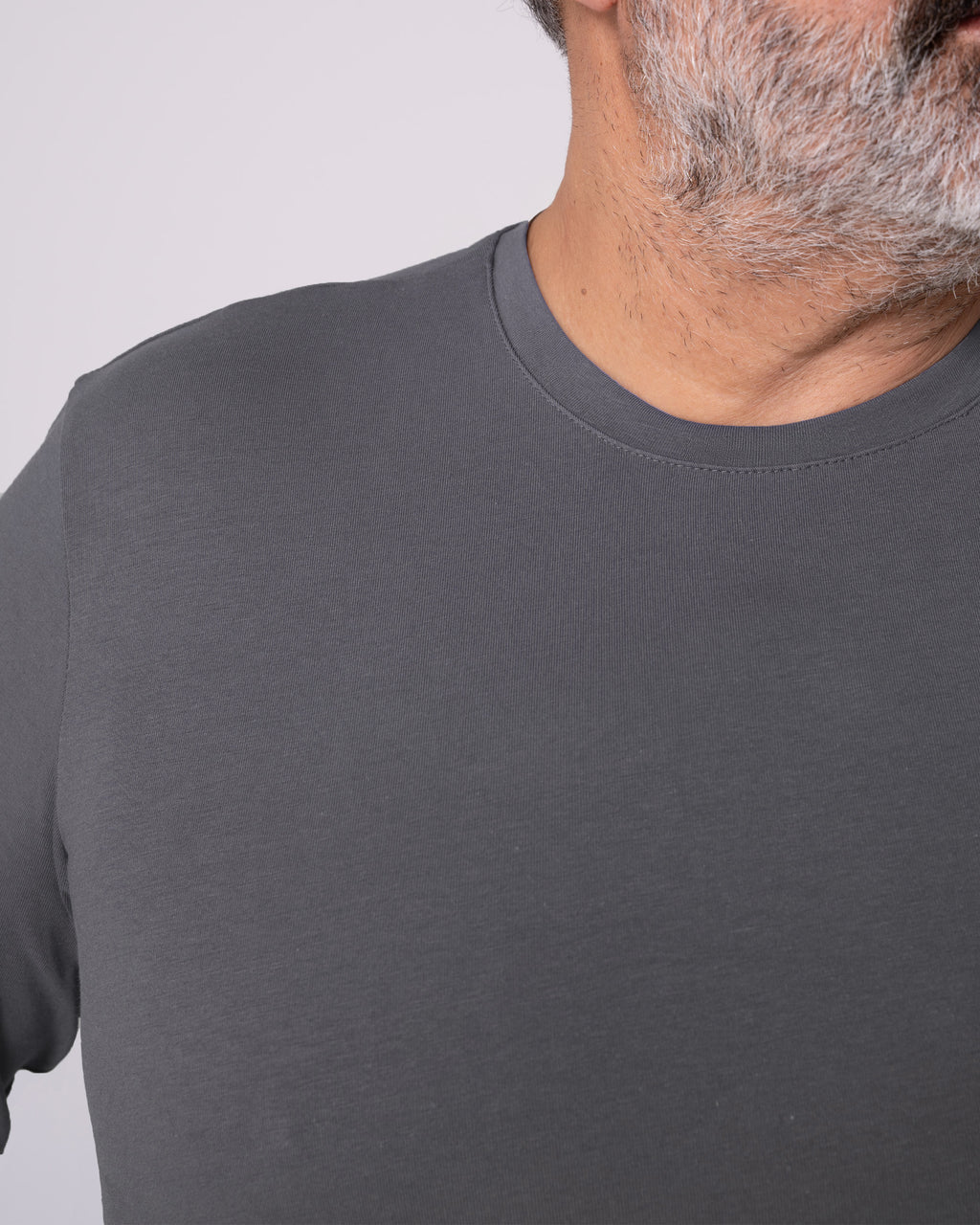 Antrasit Bisiklet Yaka Tişört