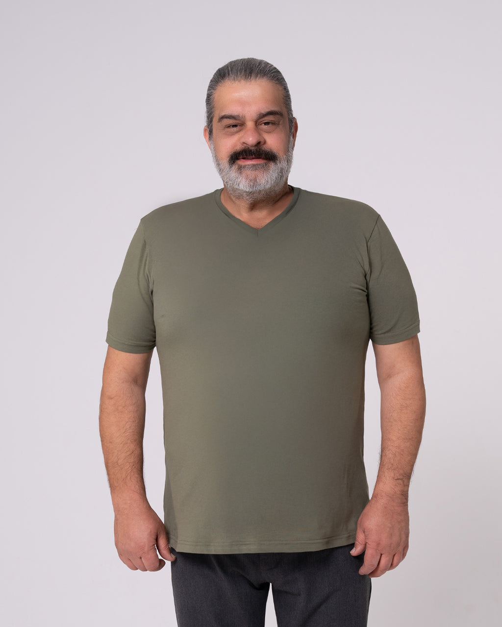 Haki V Yaka Tişört