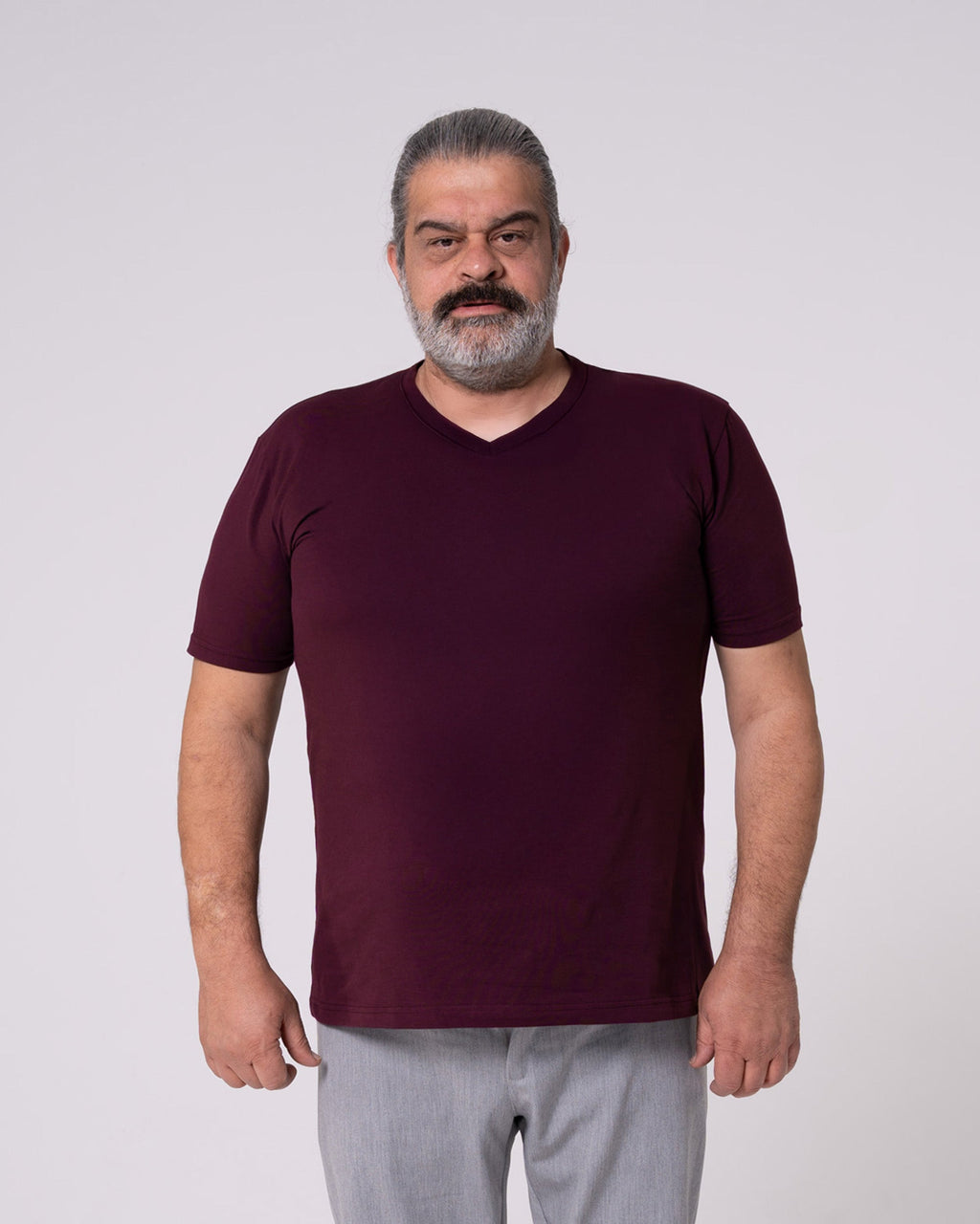 Bordo V Yaka Tişört Craftlabel