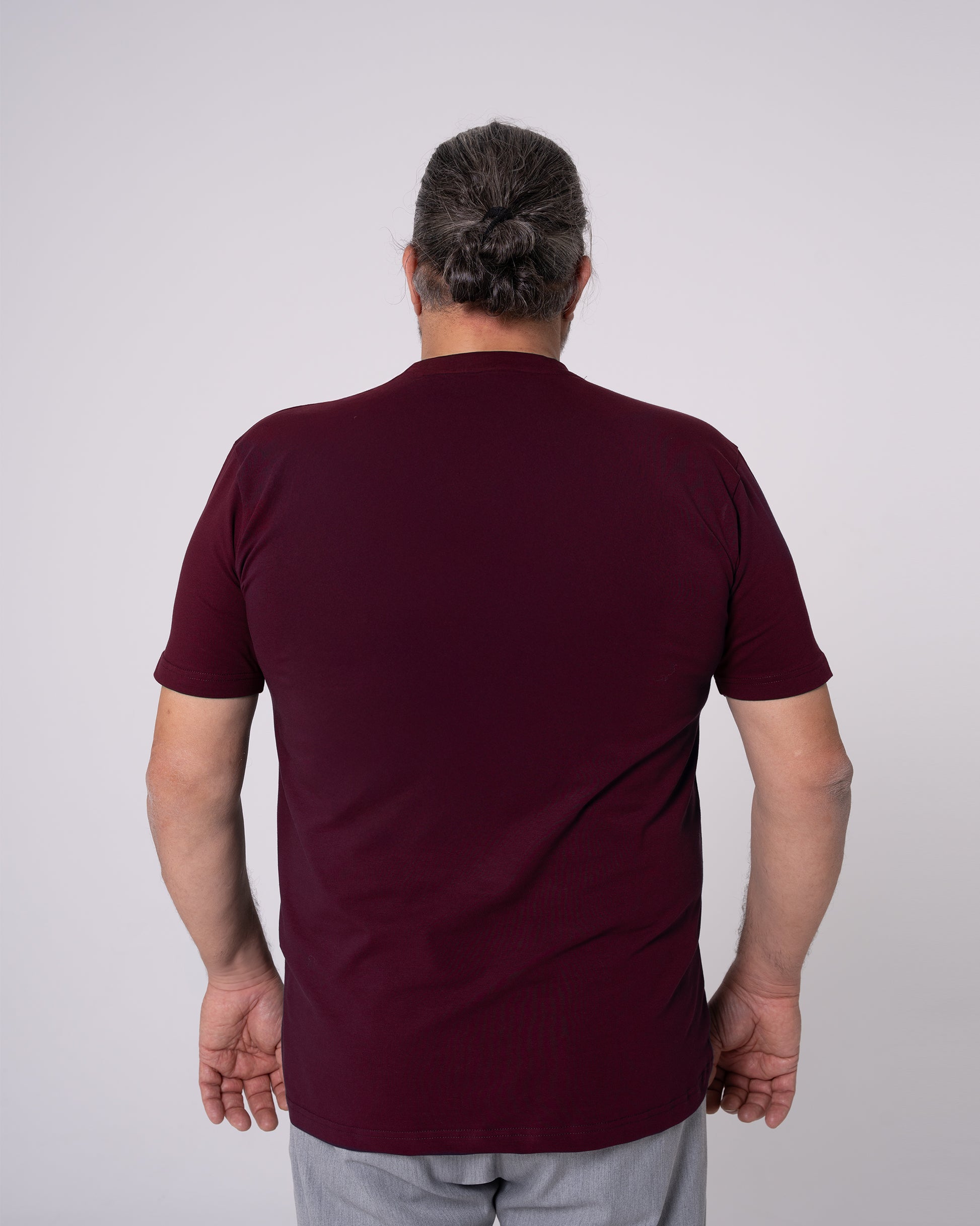 Bordo V Yaka Tişört