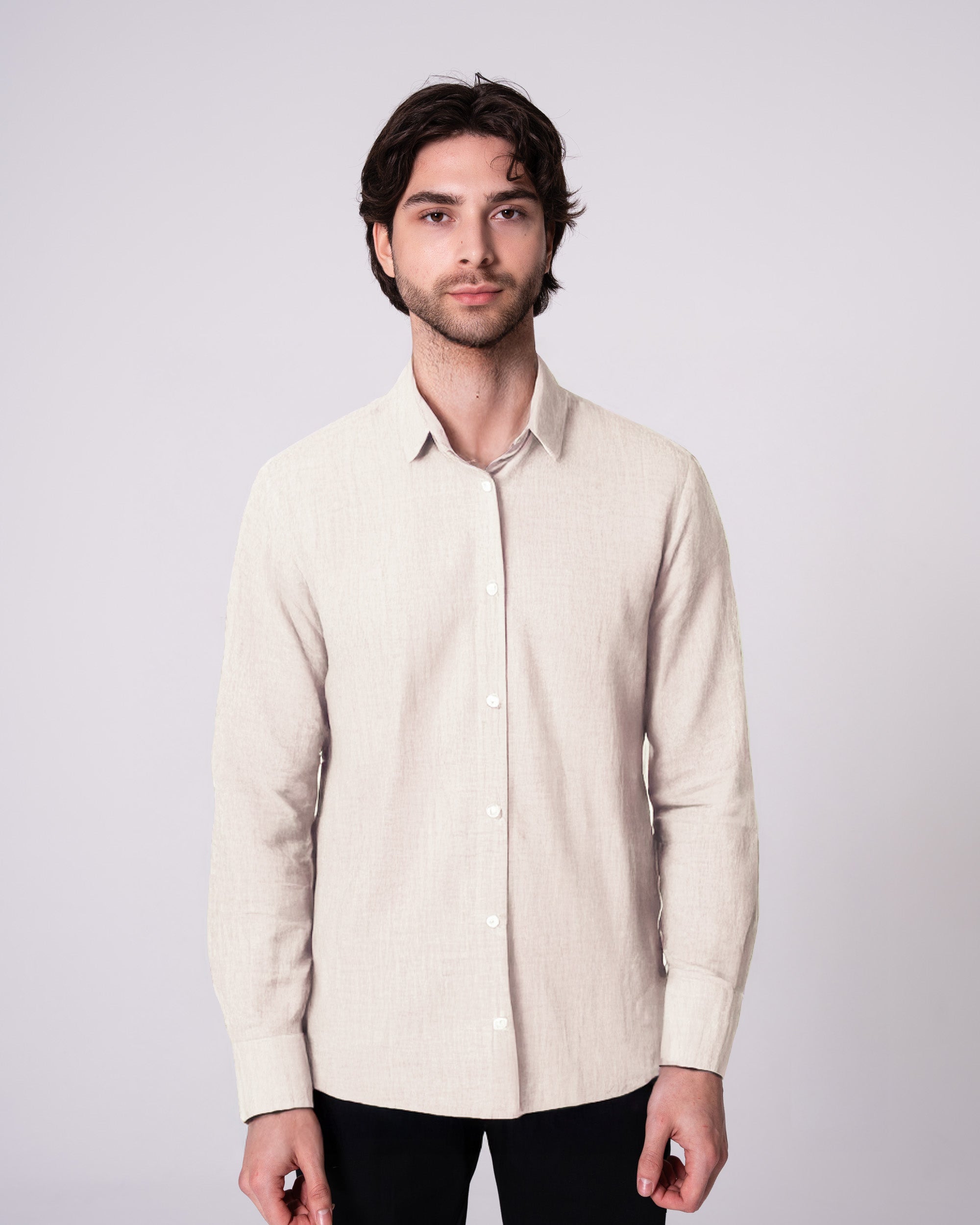 Taş Rengi Keten Gömlek (Sınırlı Sayıda) Craftlabel