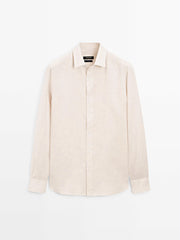 Taş Rengi Keten Gömlek (Sınırlı Sayıda) Craftlabel