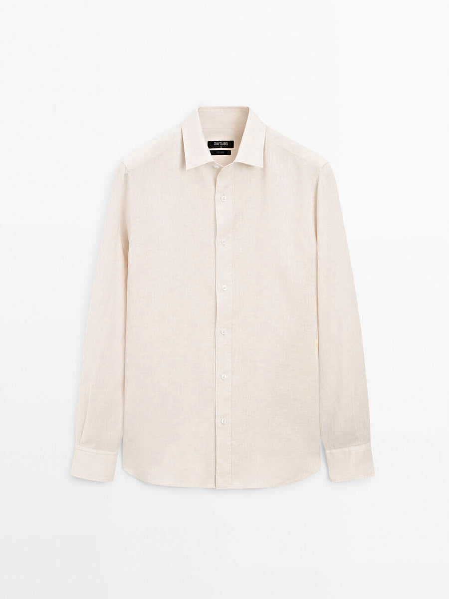 Taş Rengi Keten Gömlek (Sınırlı Sayıda) Craftlabel