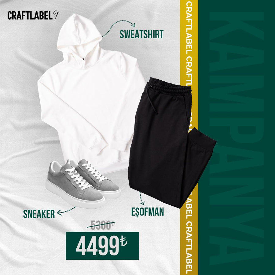 1 Hoodie + 1 Eşofman + 1 Deri Sneaker Kampanyası