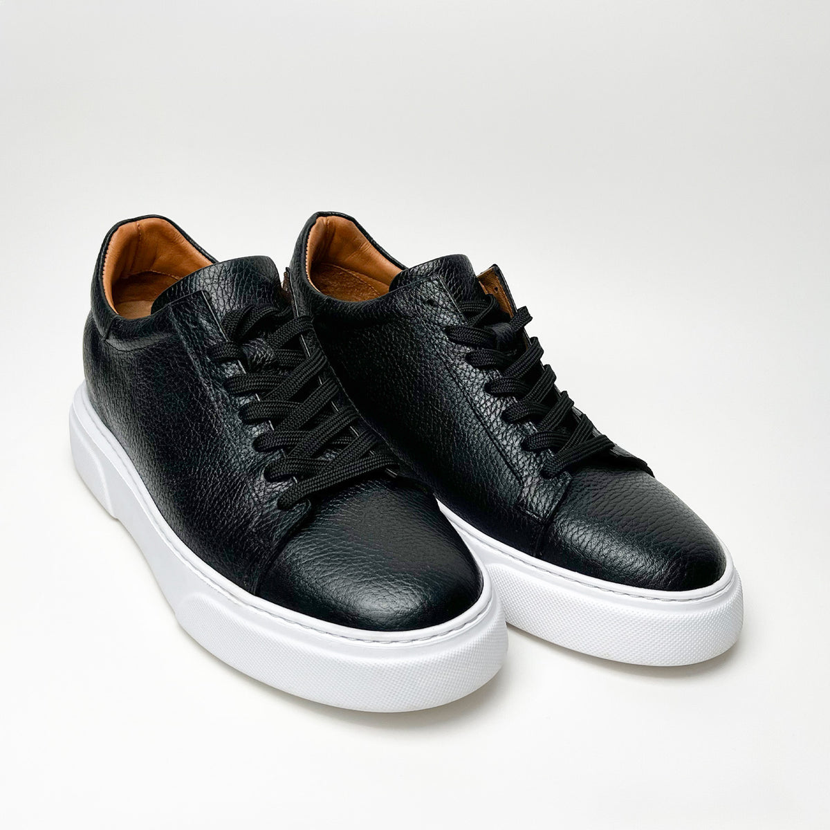Siyah - Beyaz Elevation Deri Sneaker