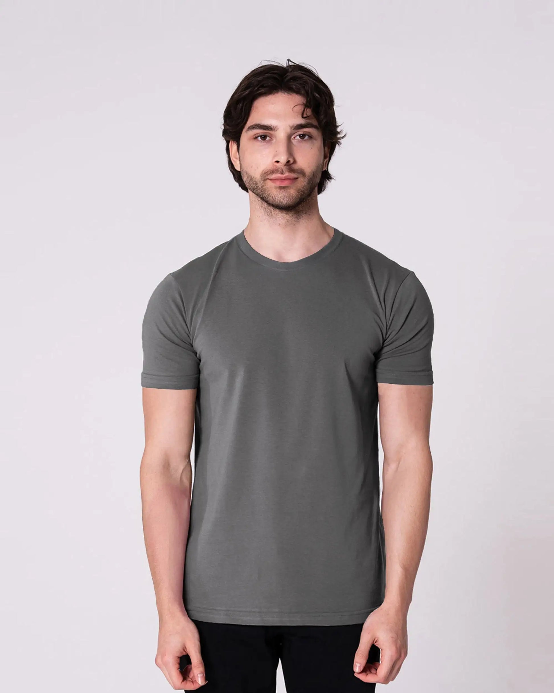 Antrasit Bisiklet Yaka Tişört Craftlabel