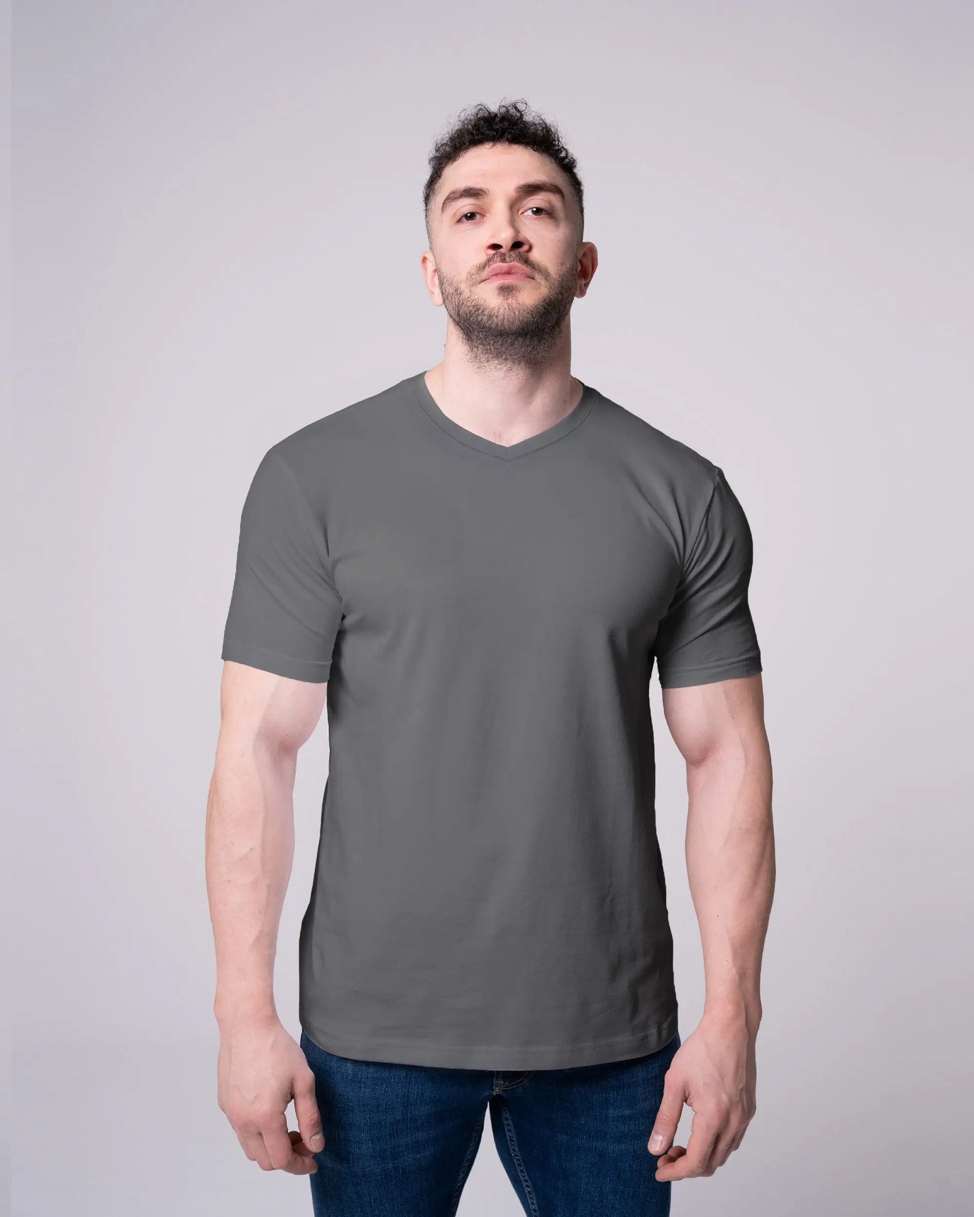 Antrasit V Yaka Tişört Craftlabel