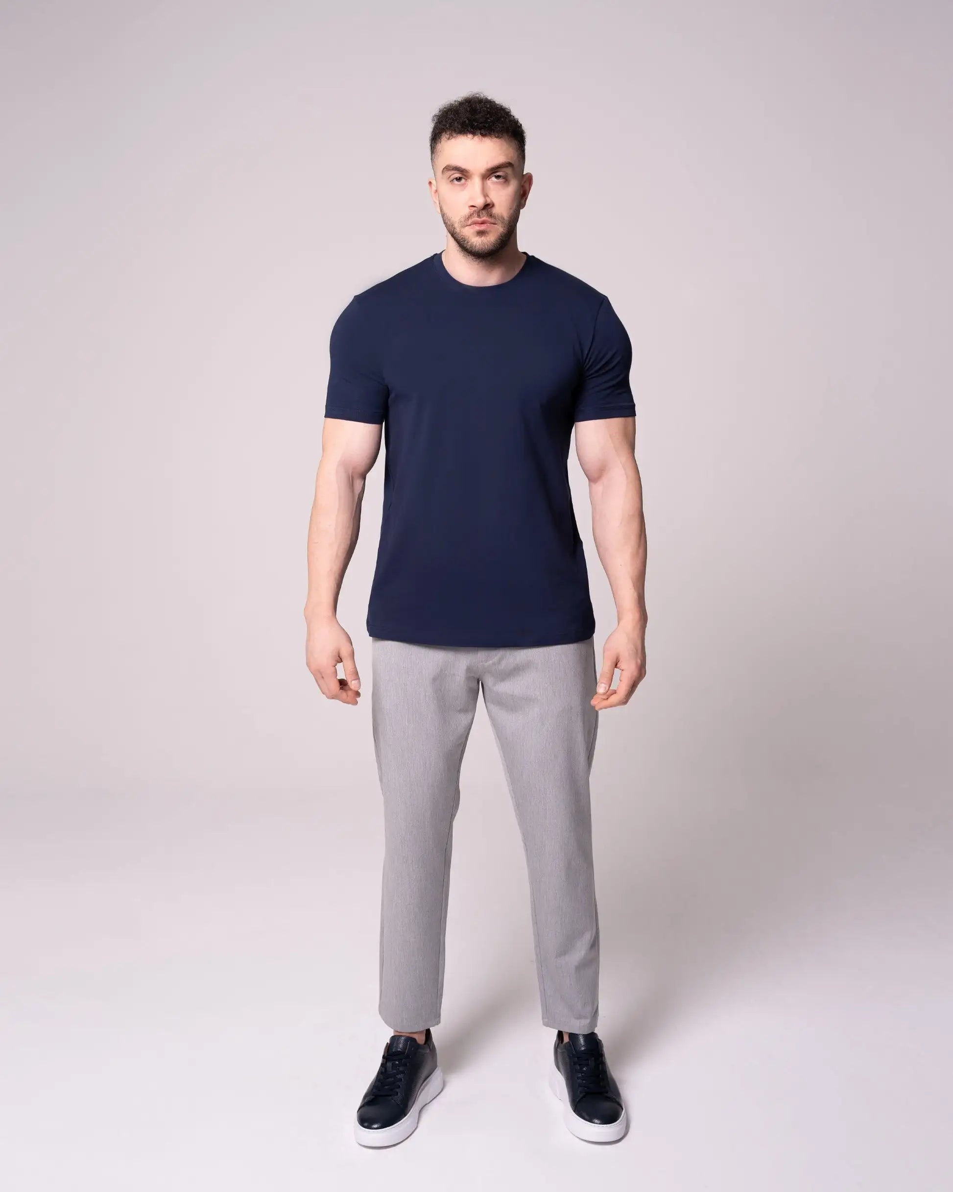 Lacivert Bisiklet Yaka Tişört Craftlabel