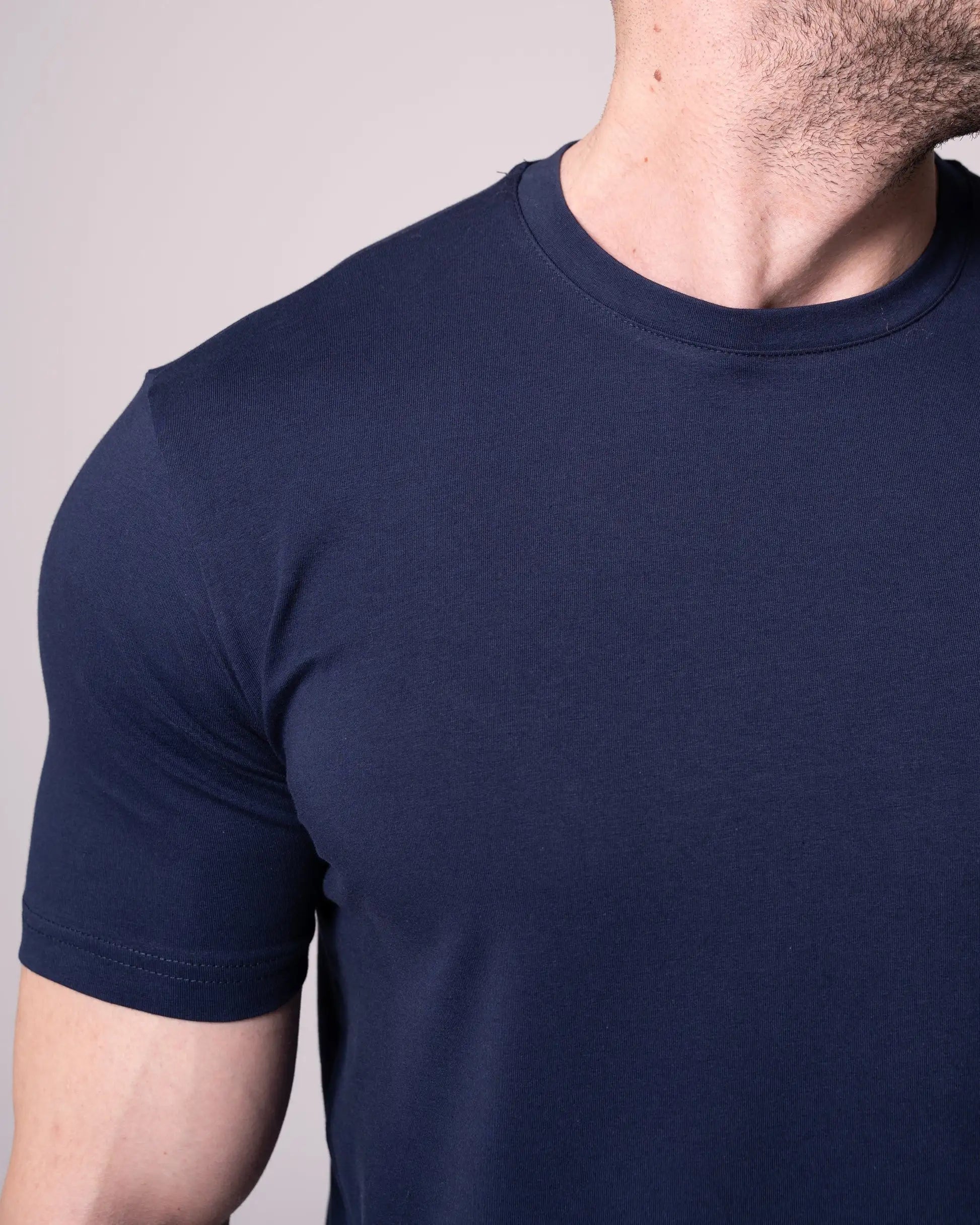 Lacivert Bisiklet Yaka Tişört Craftlabel