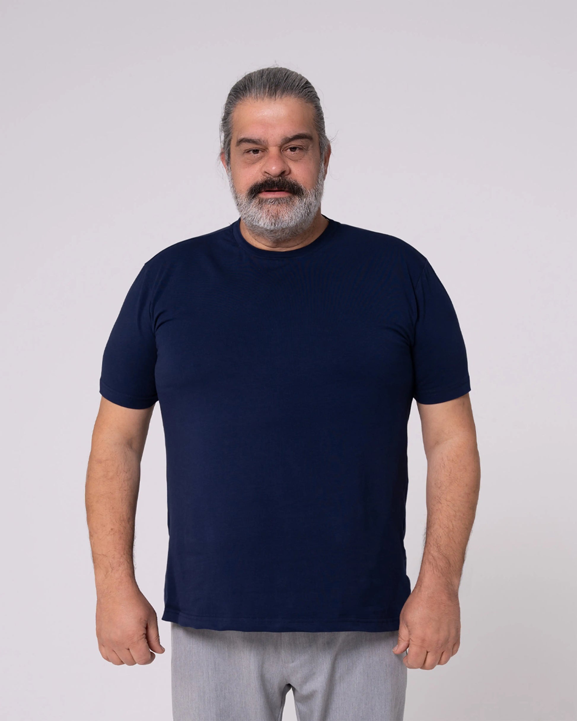 Lacivert Bisiklet Yaka Tişört Craftlabel