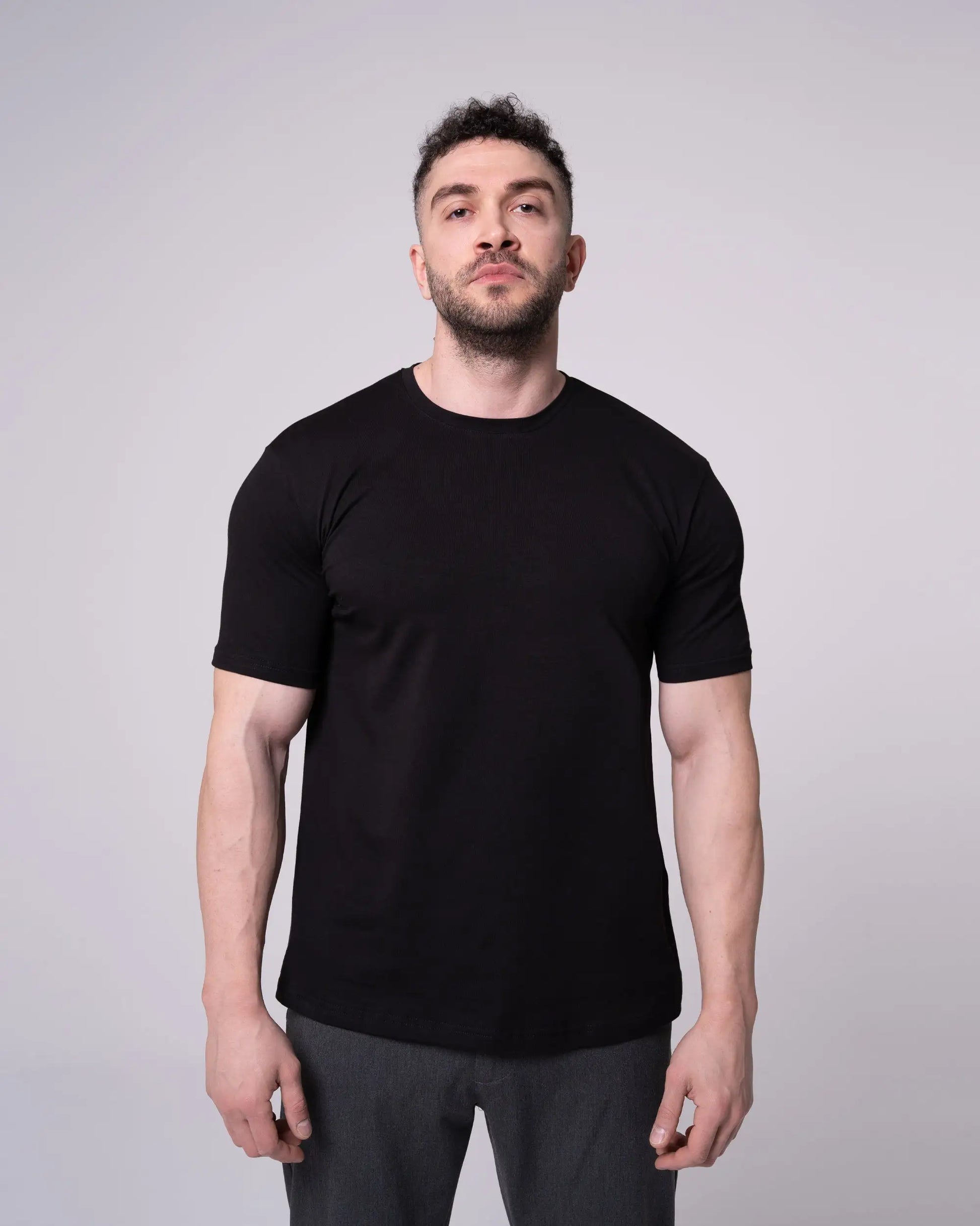 Siyah Bisiklet Yaka Tişört Craftlabel