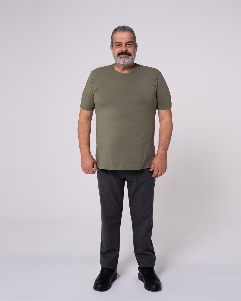 Haki Bisiklet Yaka Tişört