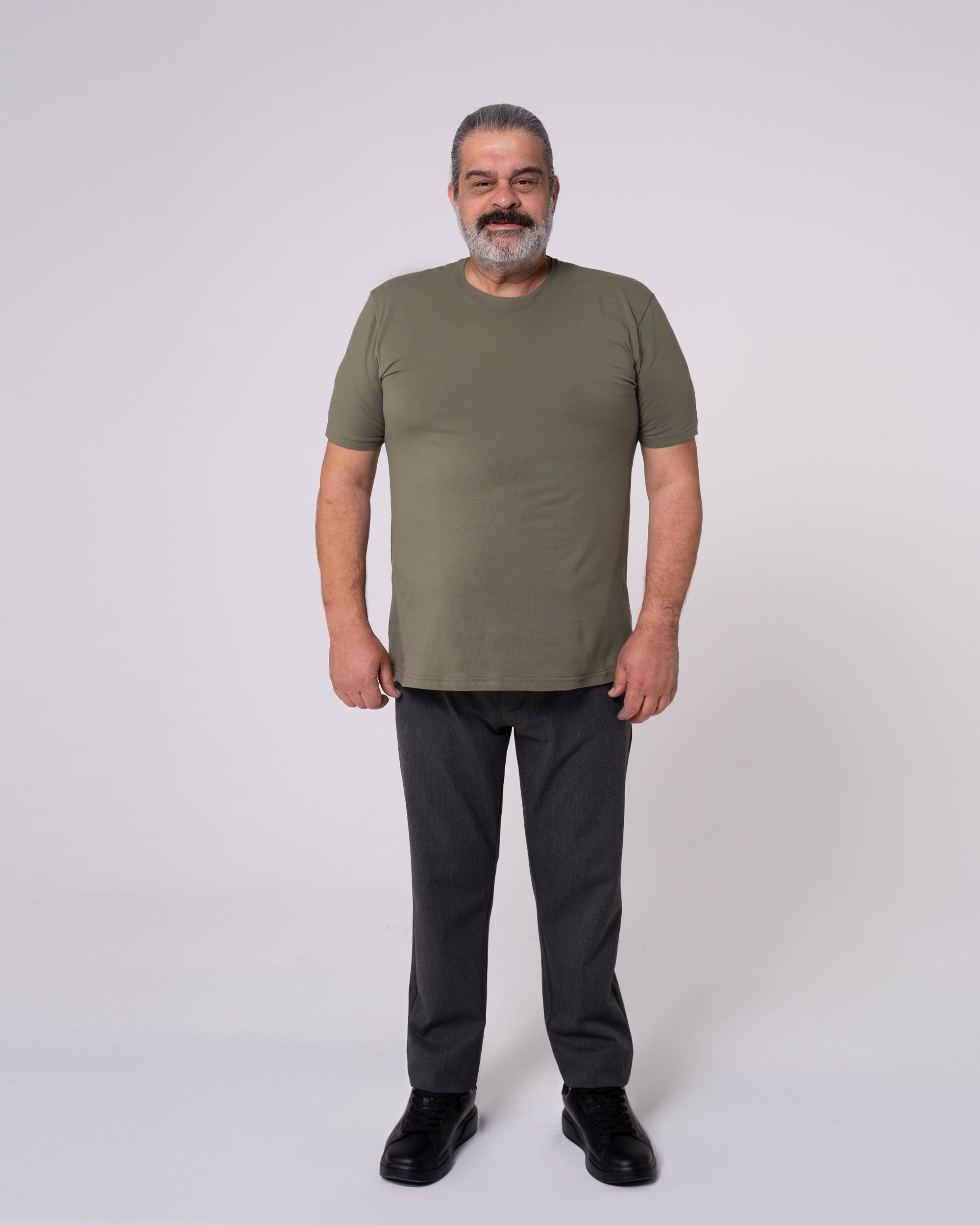 Haki Bisiklet Yaka Tişört Craftlabel