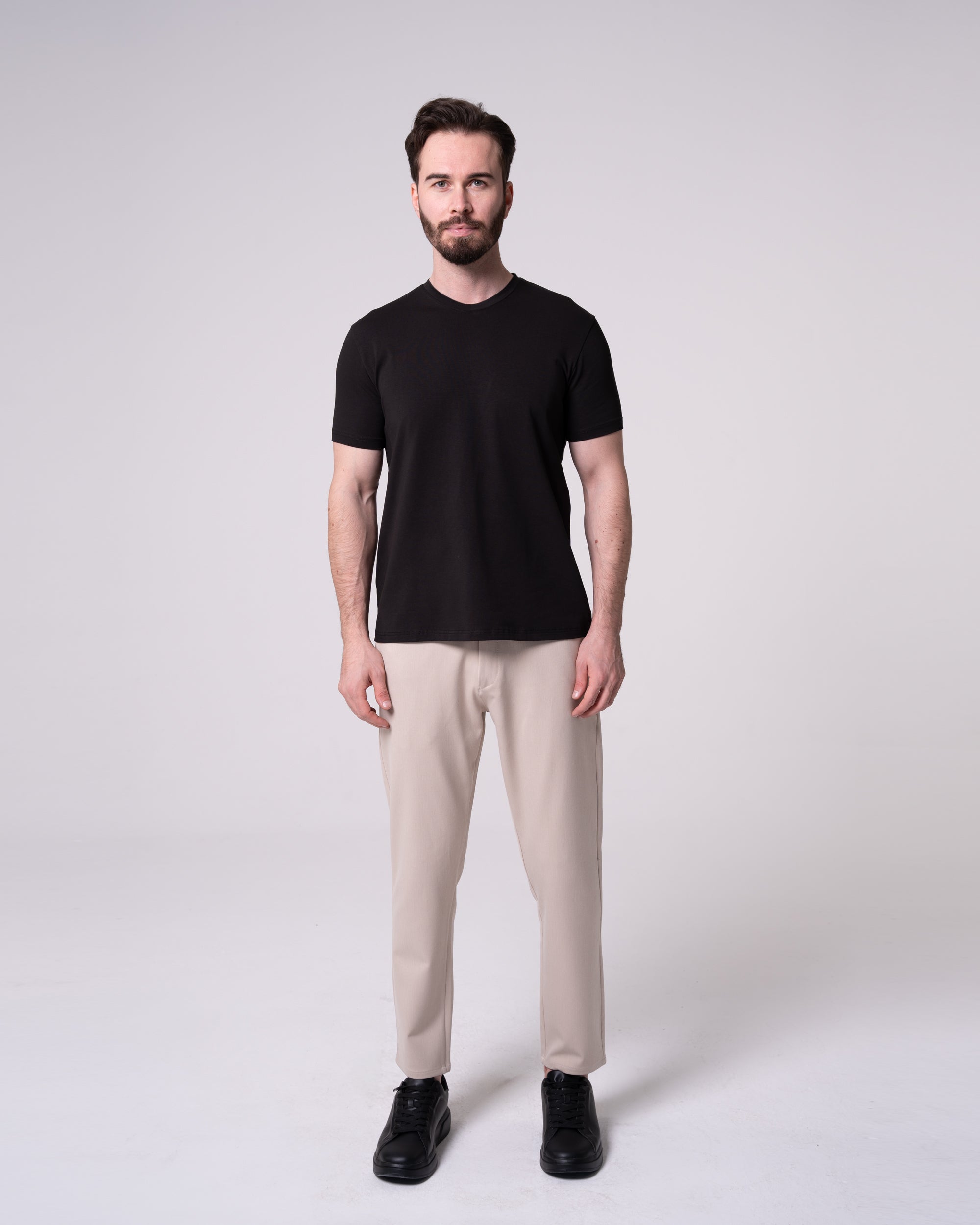Siyah Bisiklet Yaka Tişört Craftlabel