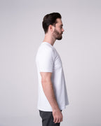 Beyaz Bisiklet Yaka Tişört Craftlabel