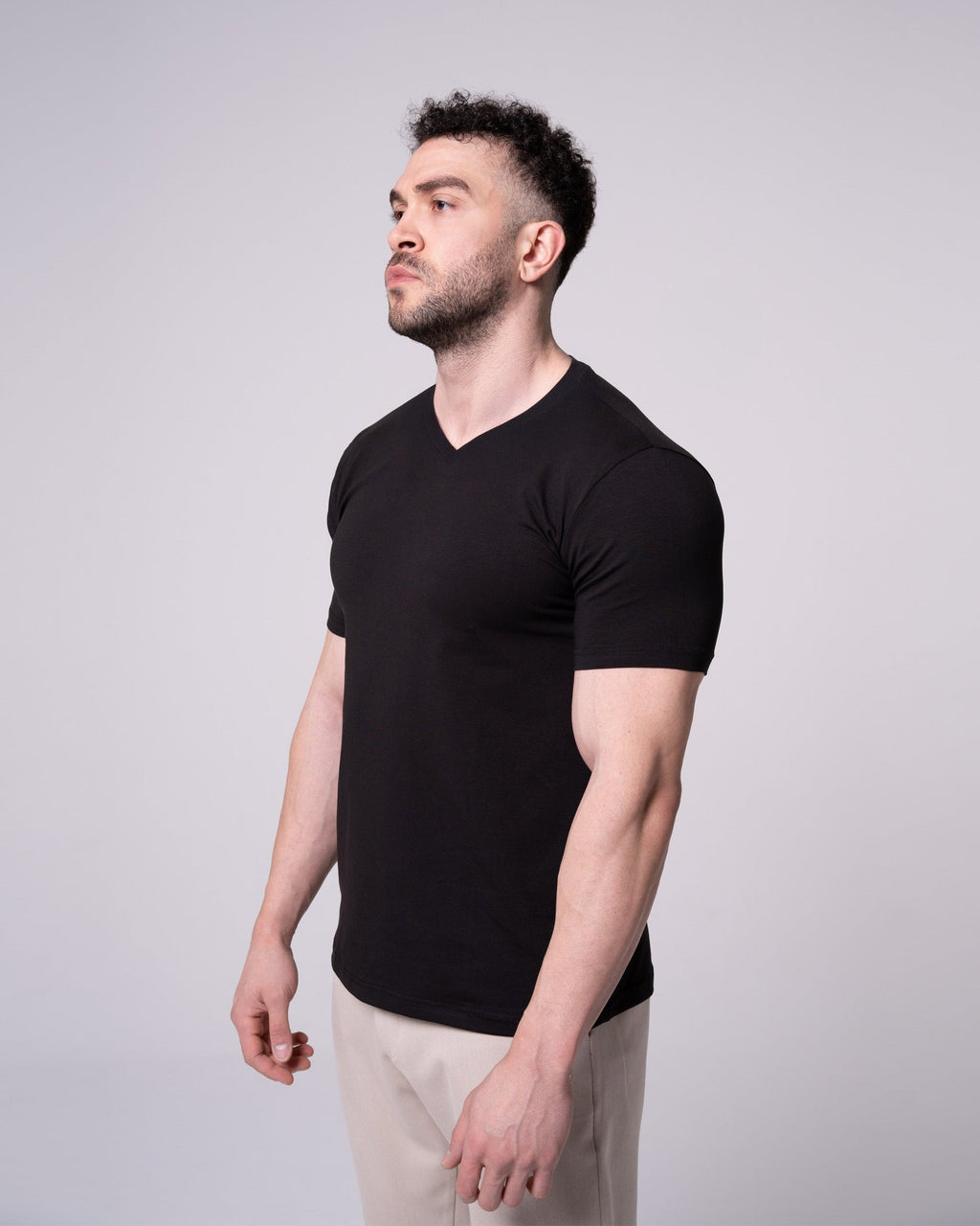 Siyah V Yaka Tişört Craftlabel